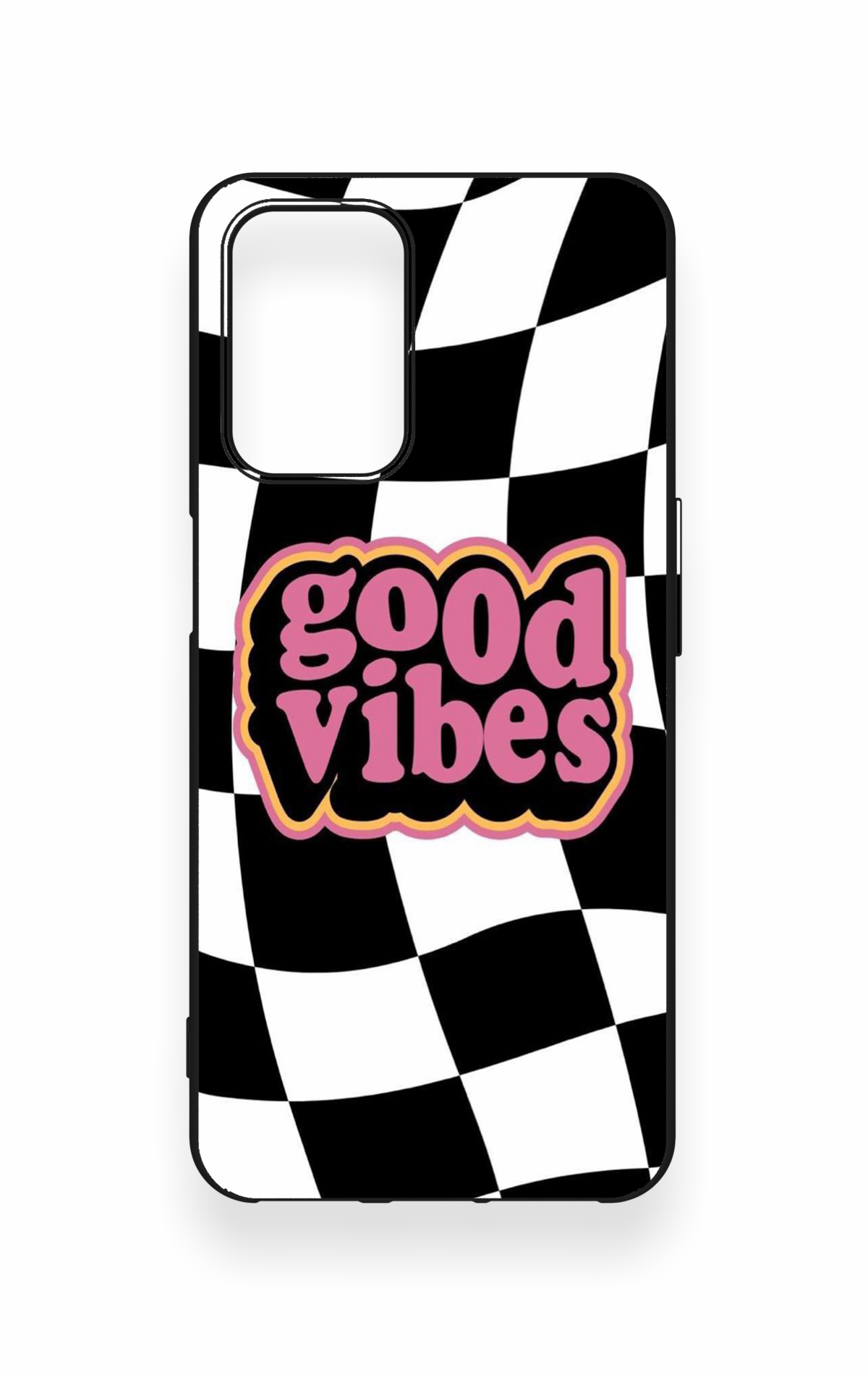 Oppo A54 Uyumlu Black Good Vibes Desenli Silikon Kılıf