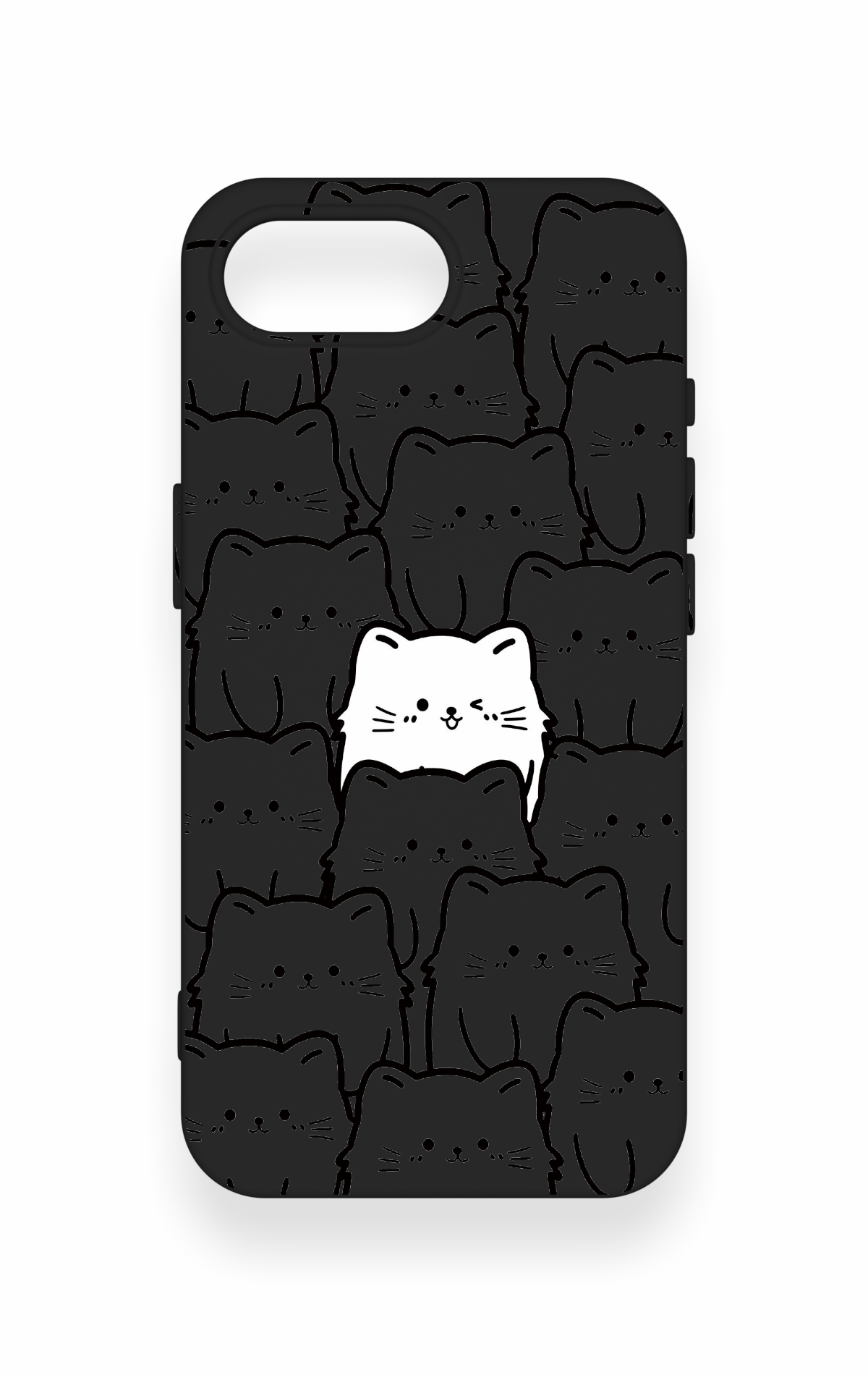 iPhone 16E Uyumlu Many Cats Desenli Silikon Kılıf