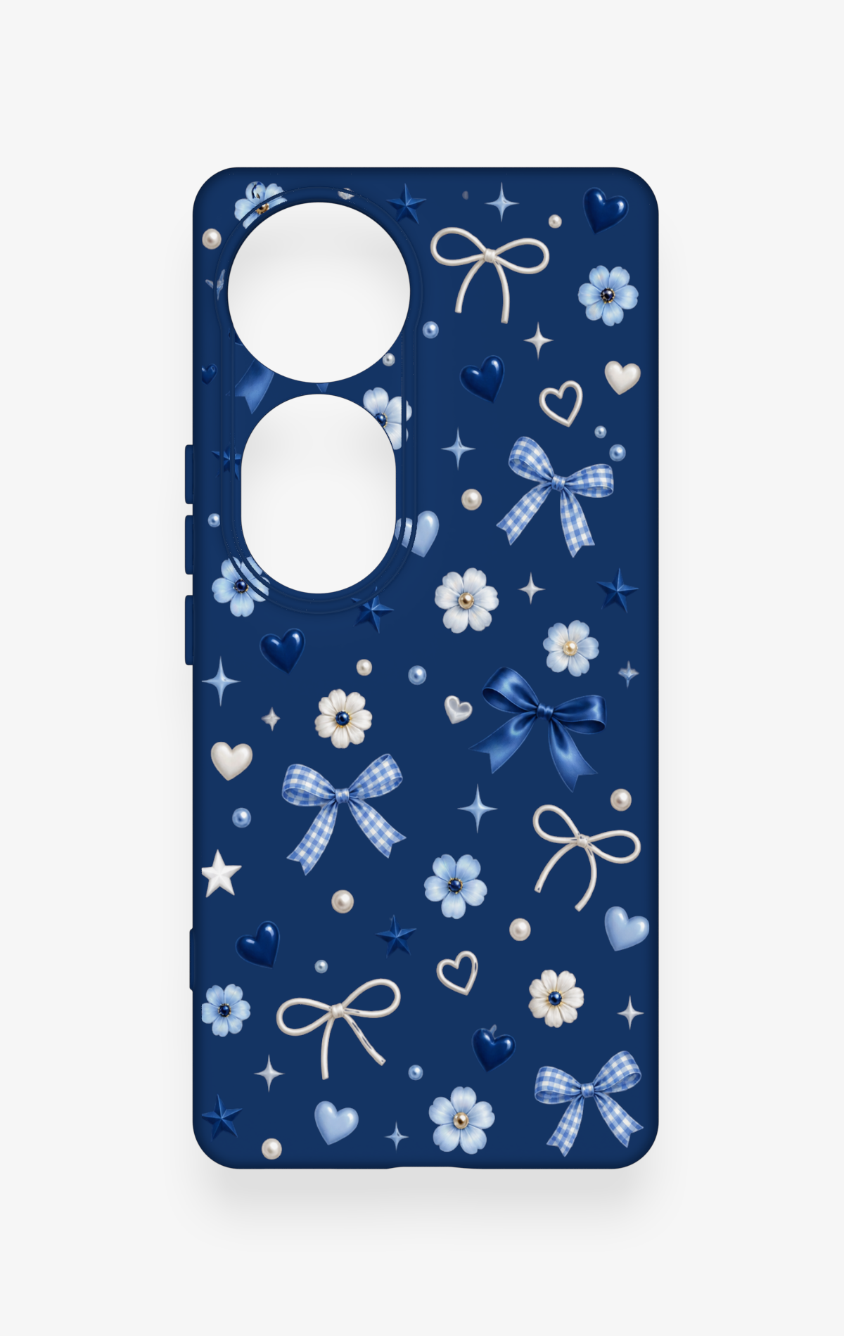 Vivo V40 Uyumlu Mavi Papatya Fiyonk Desenli Silikon Kılıf