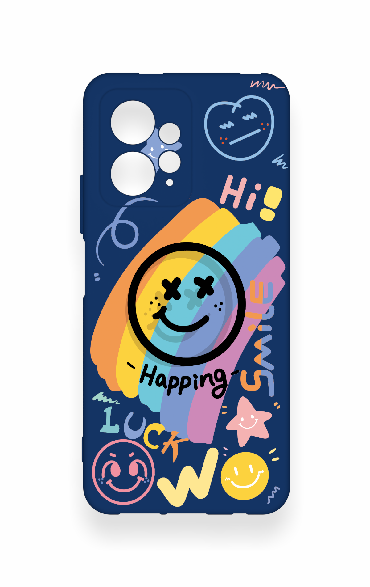 Redmi Note 12 4G Uyumlu Happing Smile Desenli Silikon Kılıf