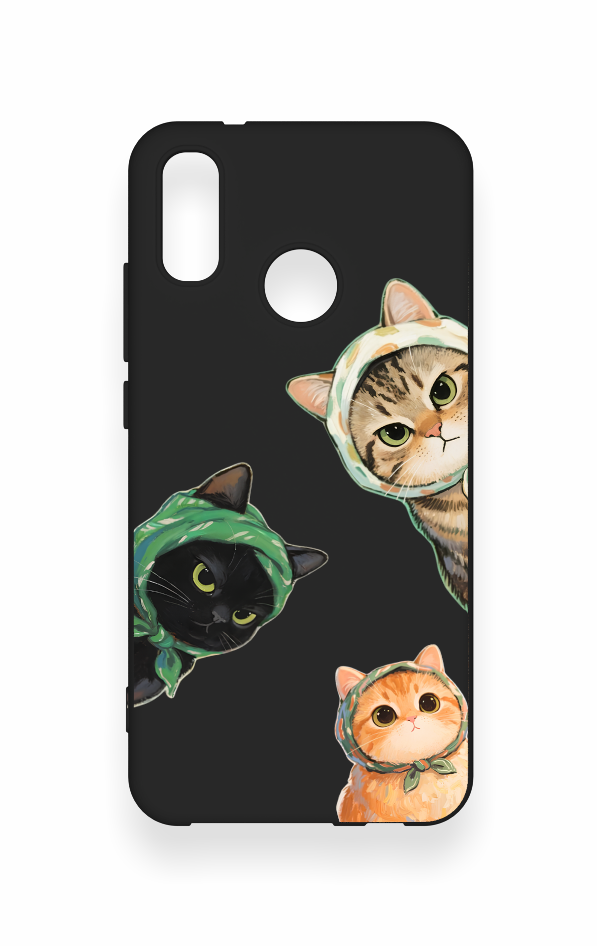 Huawei P20 Lite Uyumlu Kedi Ekibi Desenli Silikon Kılıf