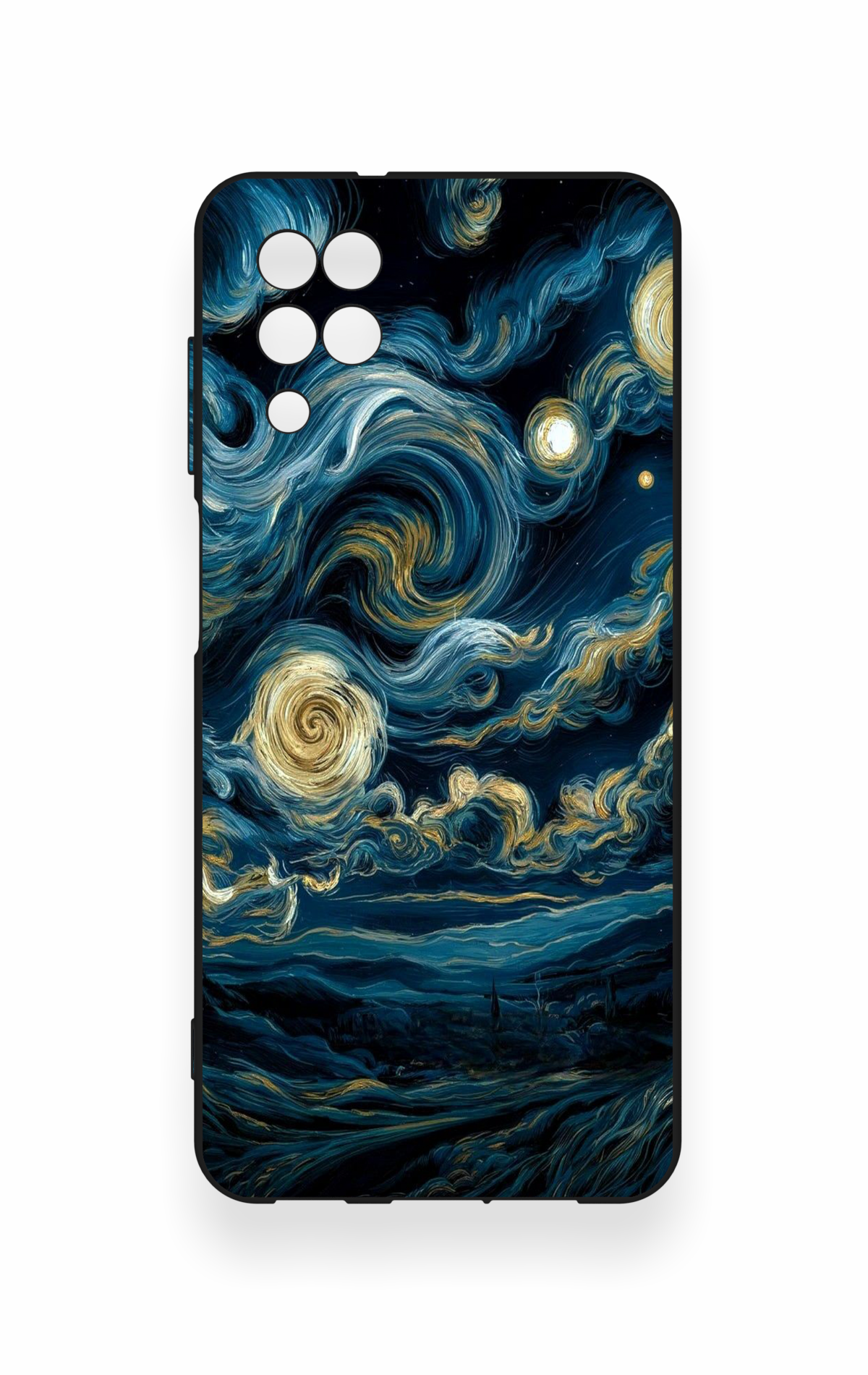 Samsung A12 Uyumlu Yıldızlı Gece Desenli Silikon Kılıf