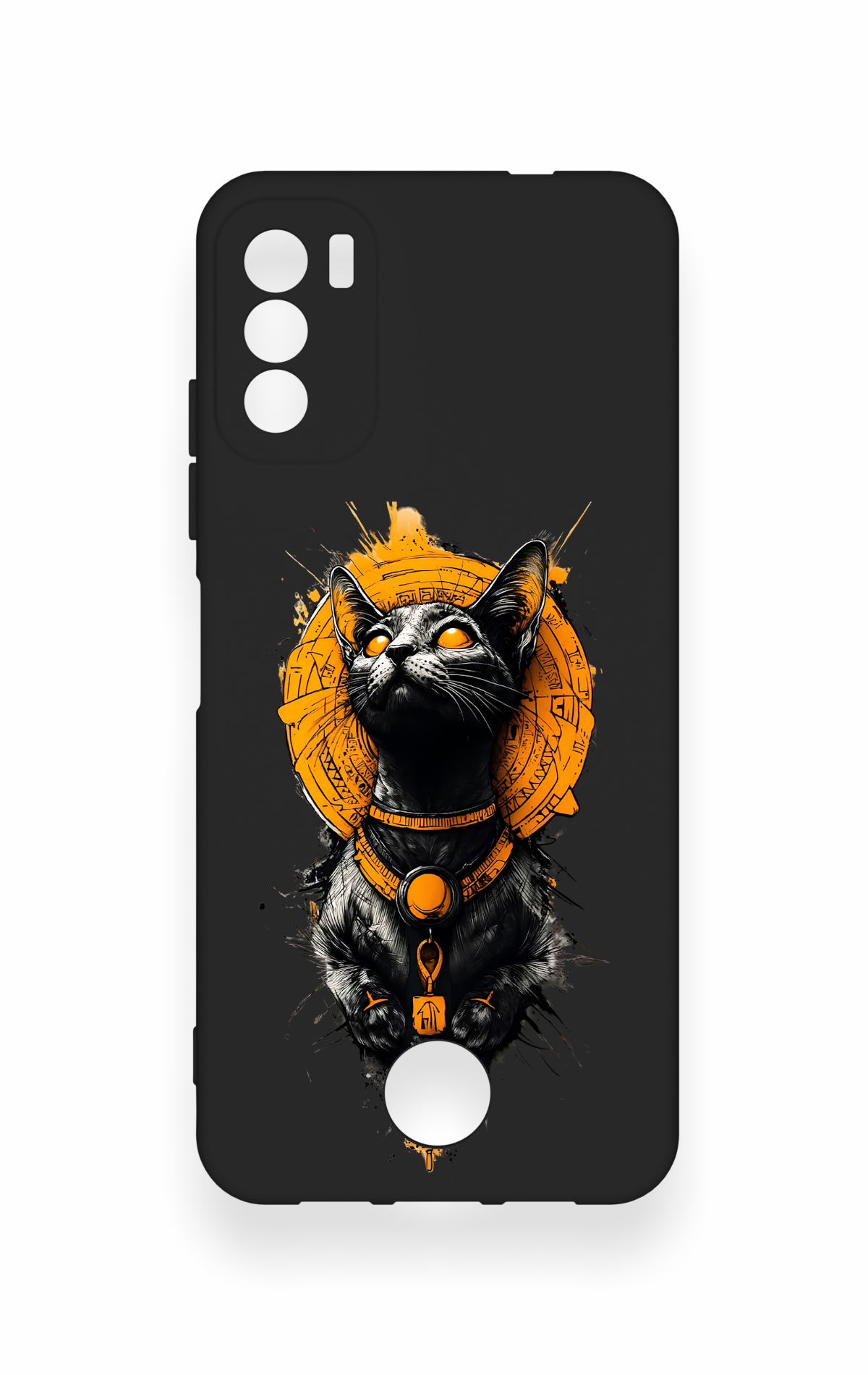 Reeder S19 Max Pro S Uyumlu Mısırlı Kedi Tanrısı Desenli Silikon Kılıf