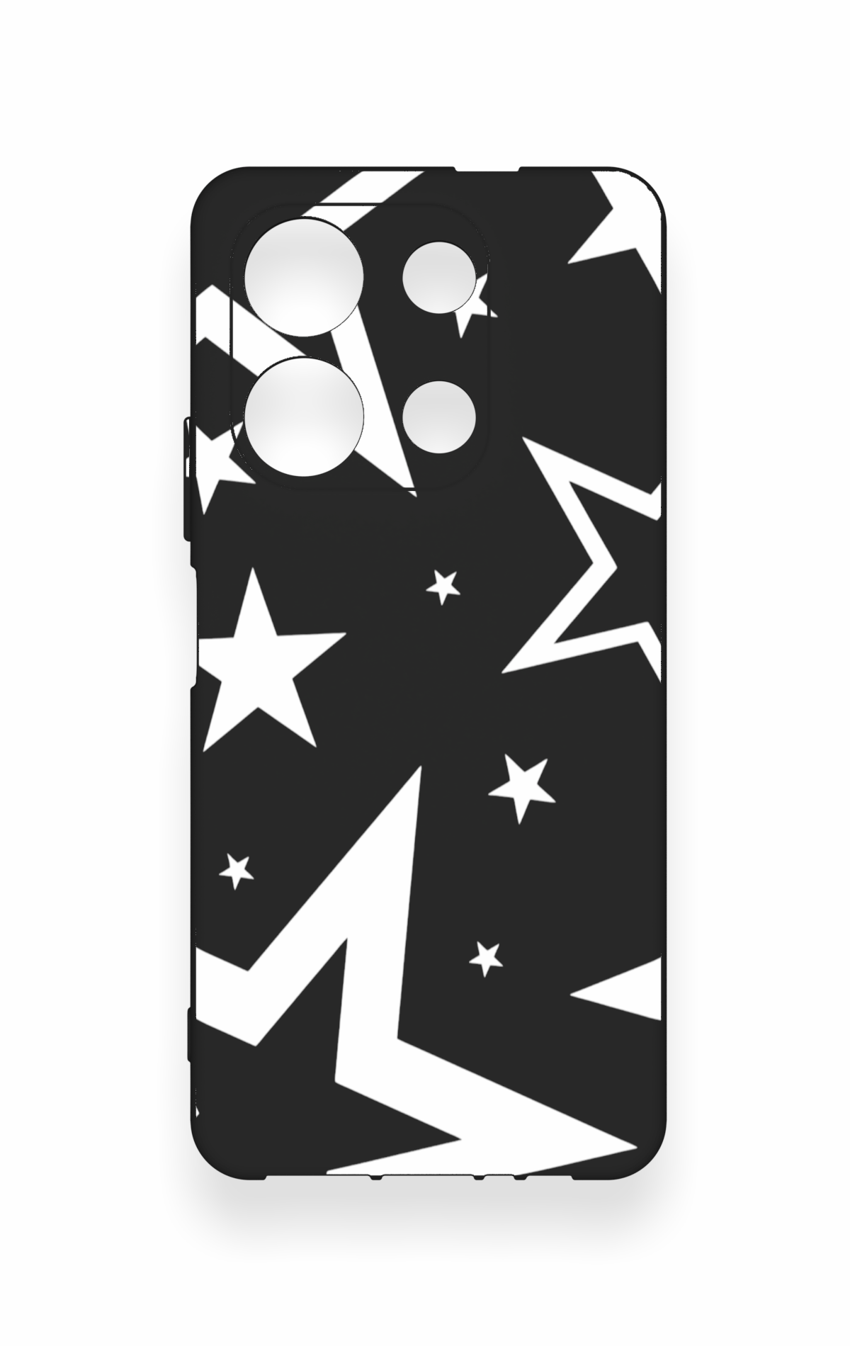 İnfinix Note 30 Uyumlu Siyah Mega Star Desenli Silikon Kılıf