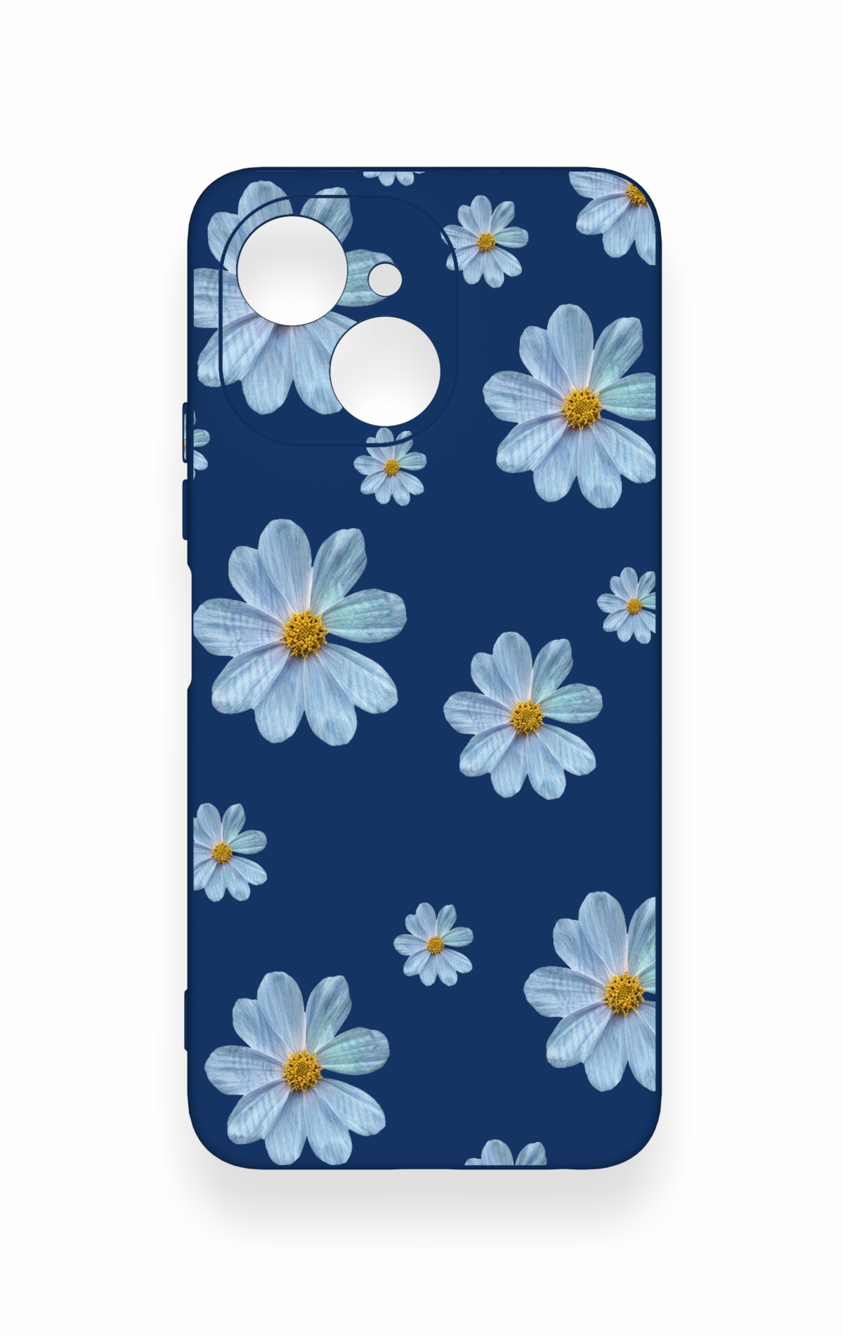 Tecno Spark 40C Uyumlu Mavi Papatya Desenli Silikon Kılıf