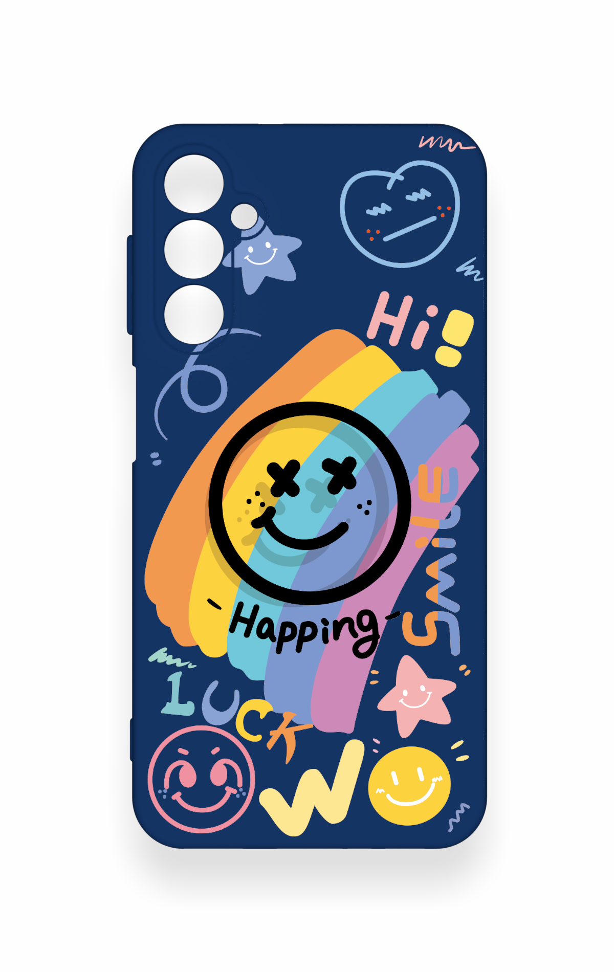 Samsung A24 Uyumlu Happing Smile Desenli Silikon Kılıf