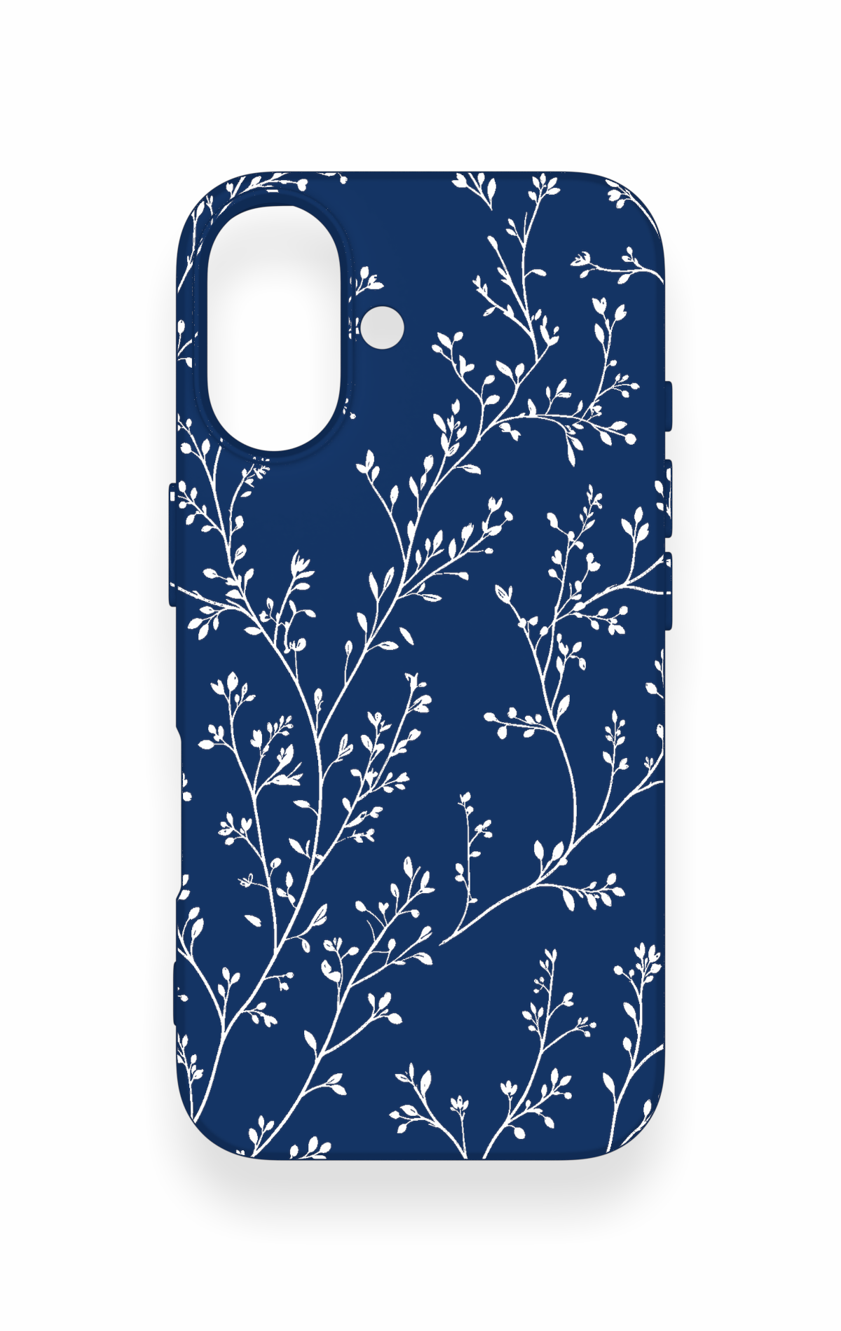 iPhone 16 Uyumlu İnce Yaprak Dalı Desenli Silikon Kılıf