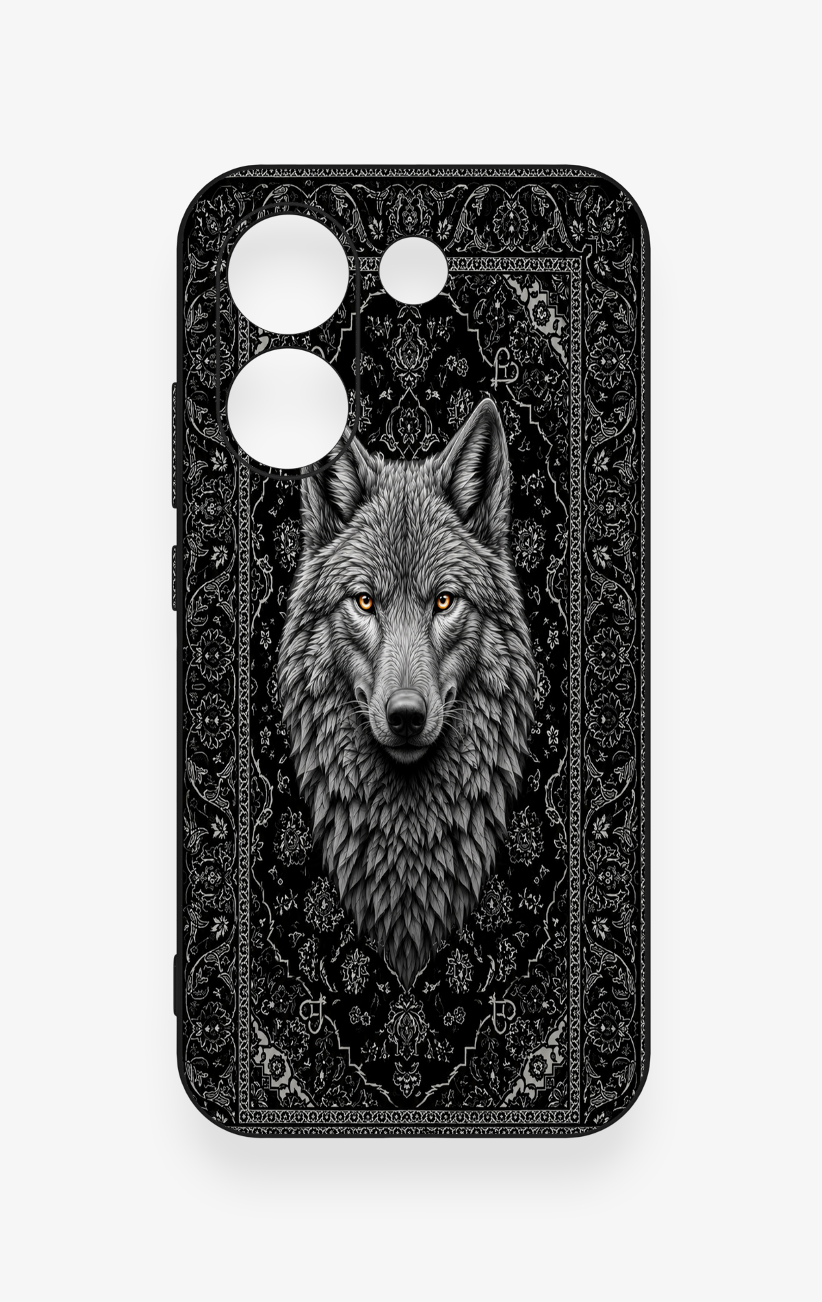 Poco X8 Pro Uyumlu Etnik Kurt Desenli Silikon Kılıf