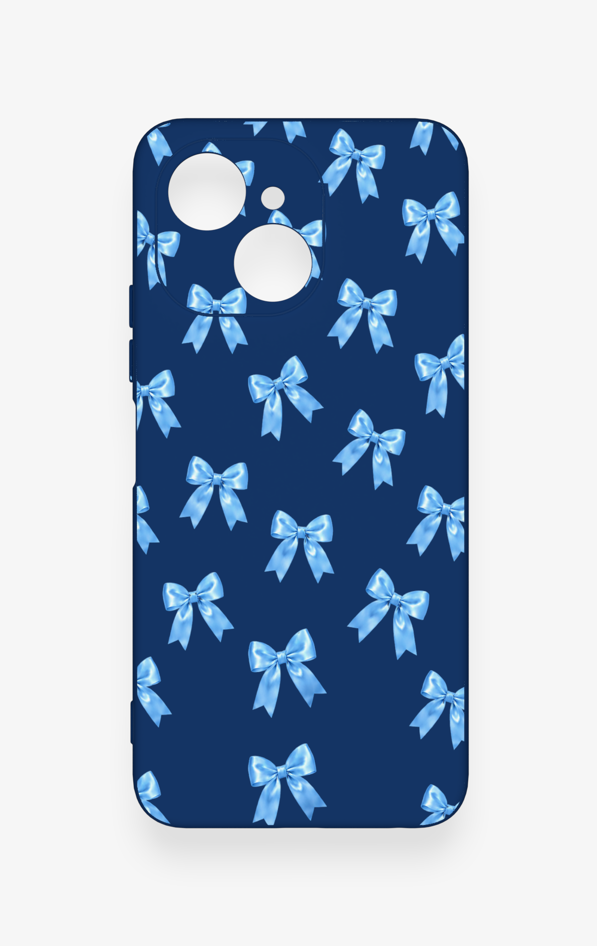 Tecno Spark 40C Uyumlu Mavi Fiyonk Kurdele Desenli Silikon Kılıf