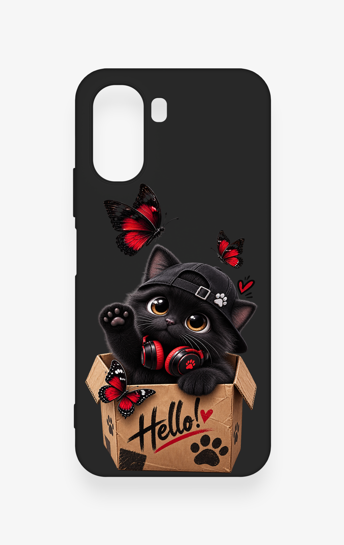 Oppo A6T Uyumlu Hello Cat Desenli Silikon Kılıf