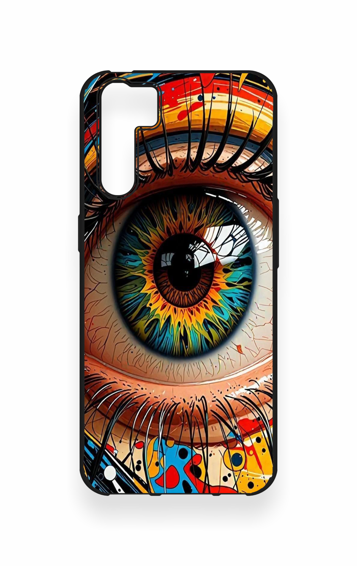 Oppo A91 Uyumlu Renkli Göz Bebeği Desenli Silikon Kılıf