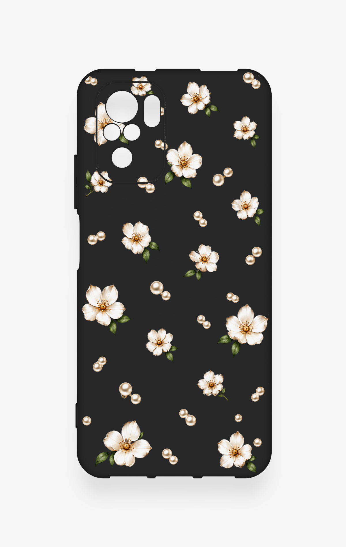 Redmi Note 10-10S Uyumlu İnci Papatya Desenli Silikon Kılıf