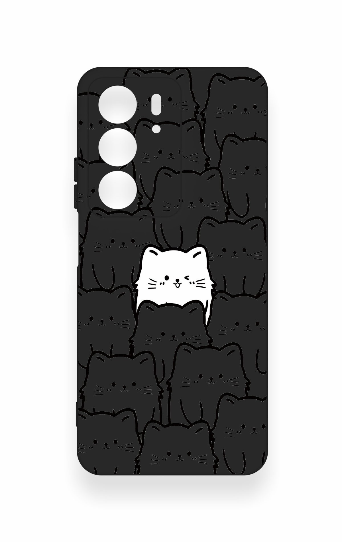 Realme C75 Uyumlu Many Cats Desenli Silikon Kılıf