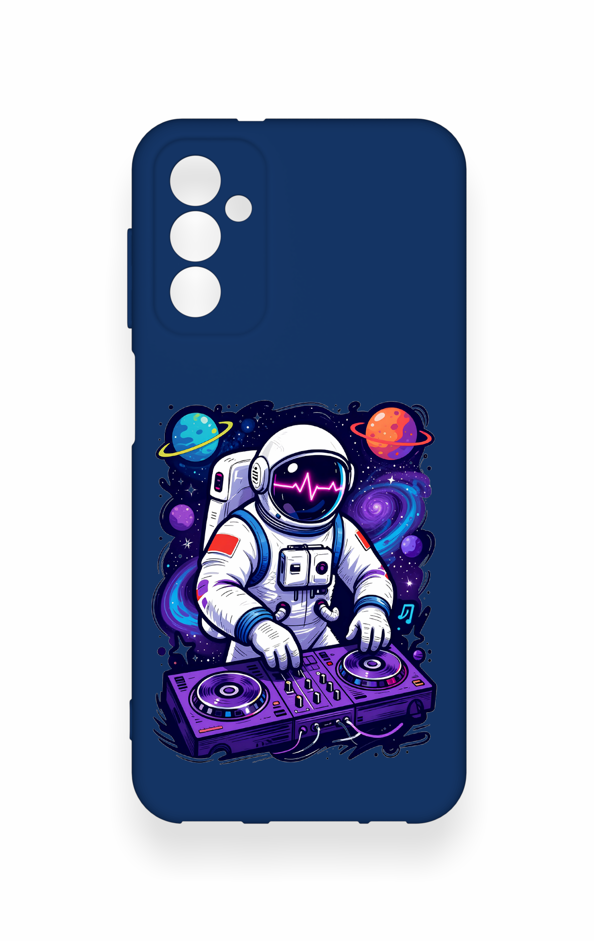 Samsung M13 Uyumlu Astronot DJ Desenli Silikon Kılıf