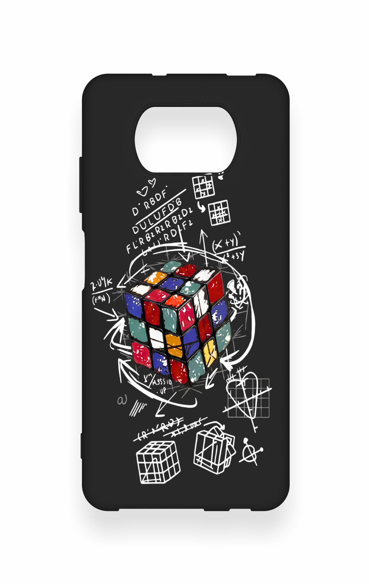 Poco X3 Uyumlu Rubik Küb Desenli Silikon Kılıf