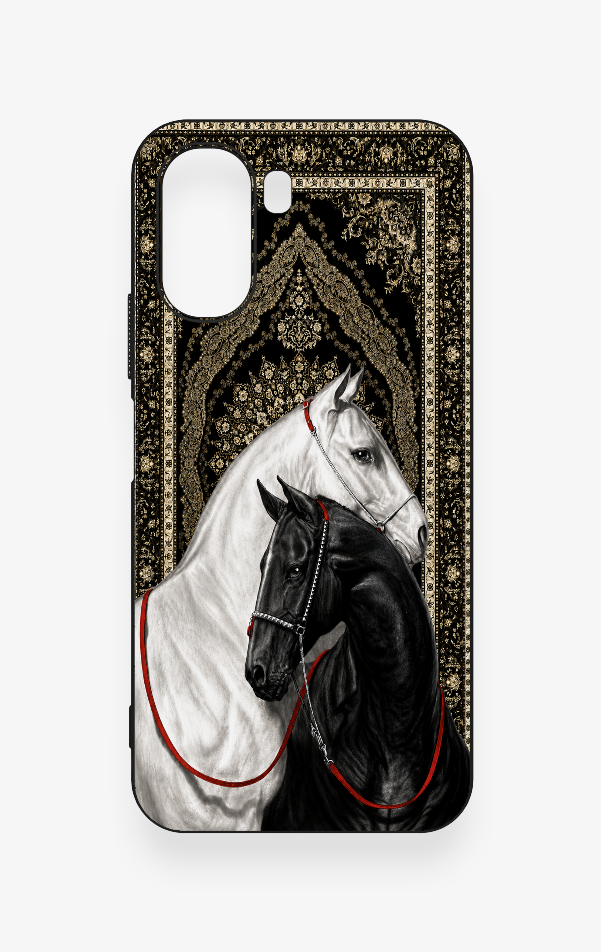 Oppo A6T Uyumlu Asil Sevgili Atlar Desenli Silikon Kılıf