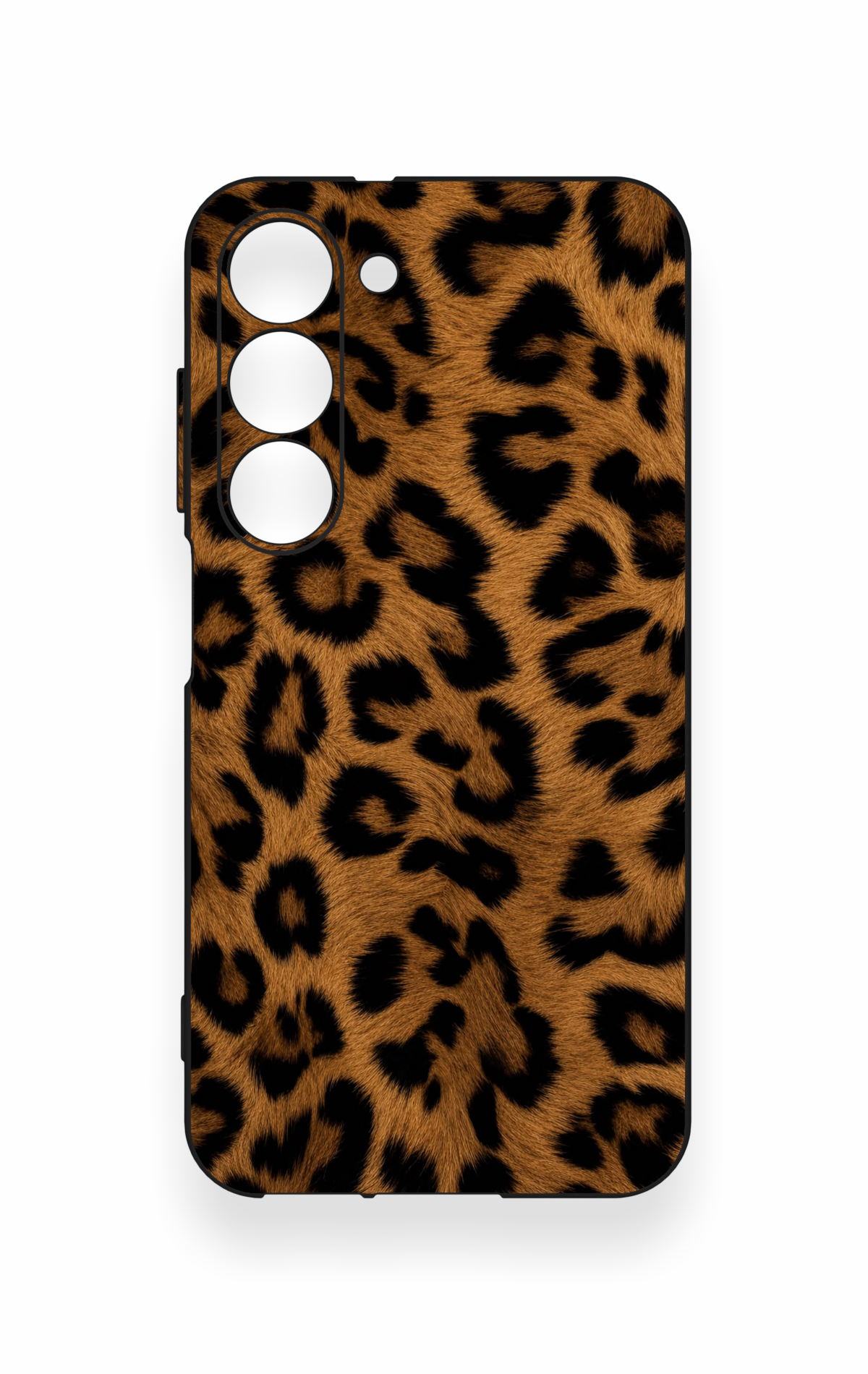 Samsung S23 Uyumlu Koyu Leopar Deri Desenli Silikon Kılıf