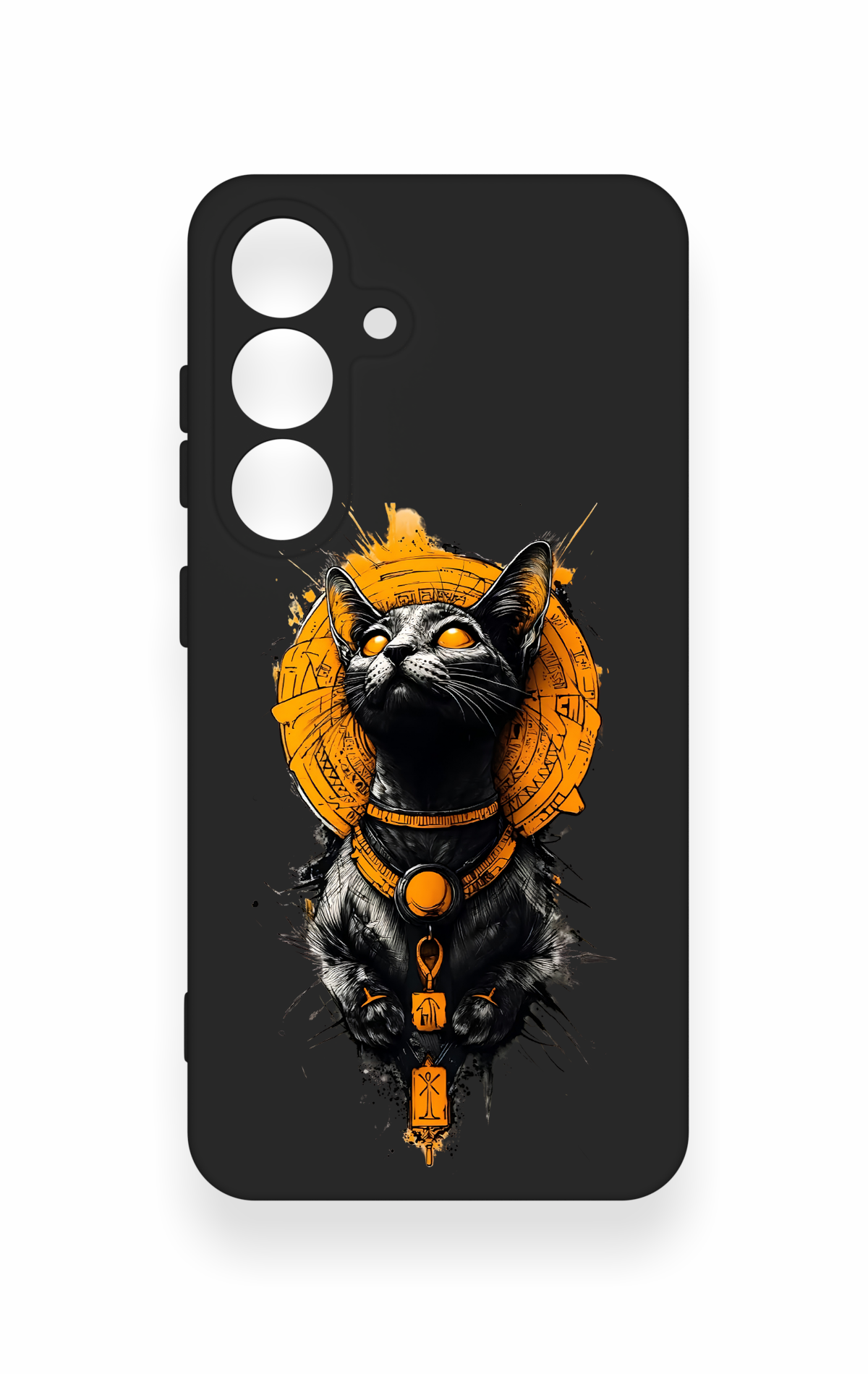 Samsung S25 Uyumlu Mısırlı Kedi Tanrısı Desenli Silikon Kılıf
