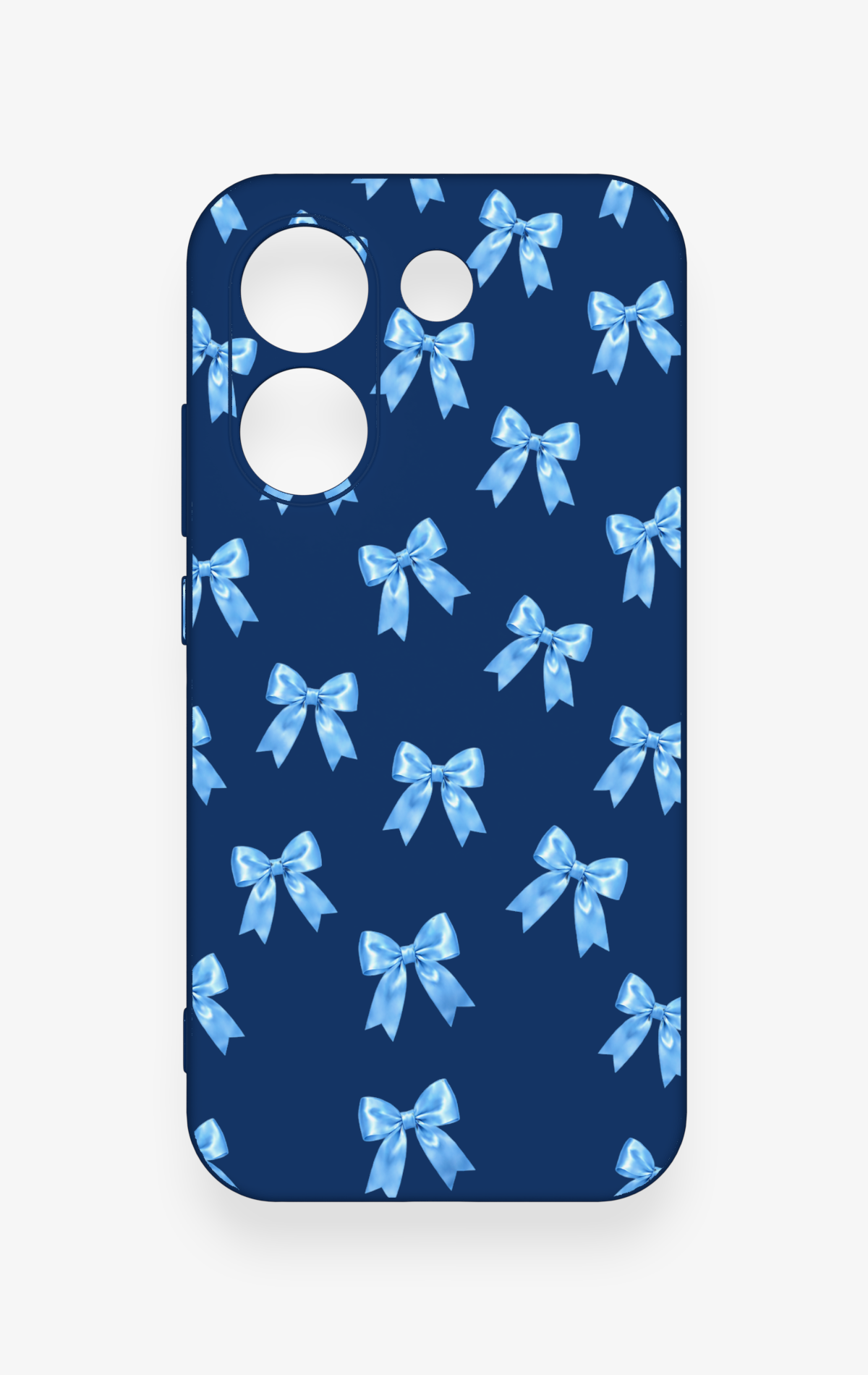 Poco X8 Pro Uyumlu Mavi Fiyonk Kurdele Desenli Silikon Kılıf