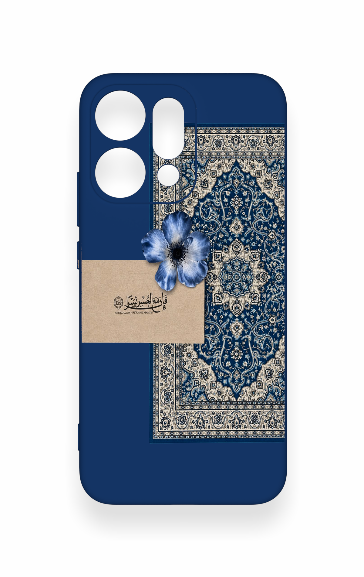 Oppo Reno 14 Uyumlu Mavi Etnik Halı Desenli Silikon Kılıf