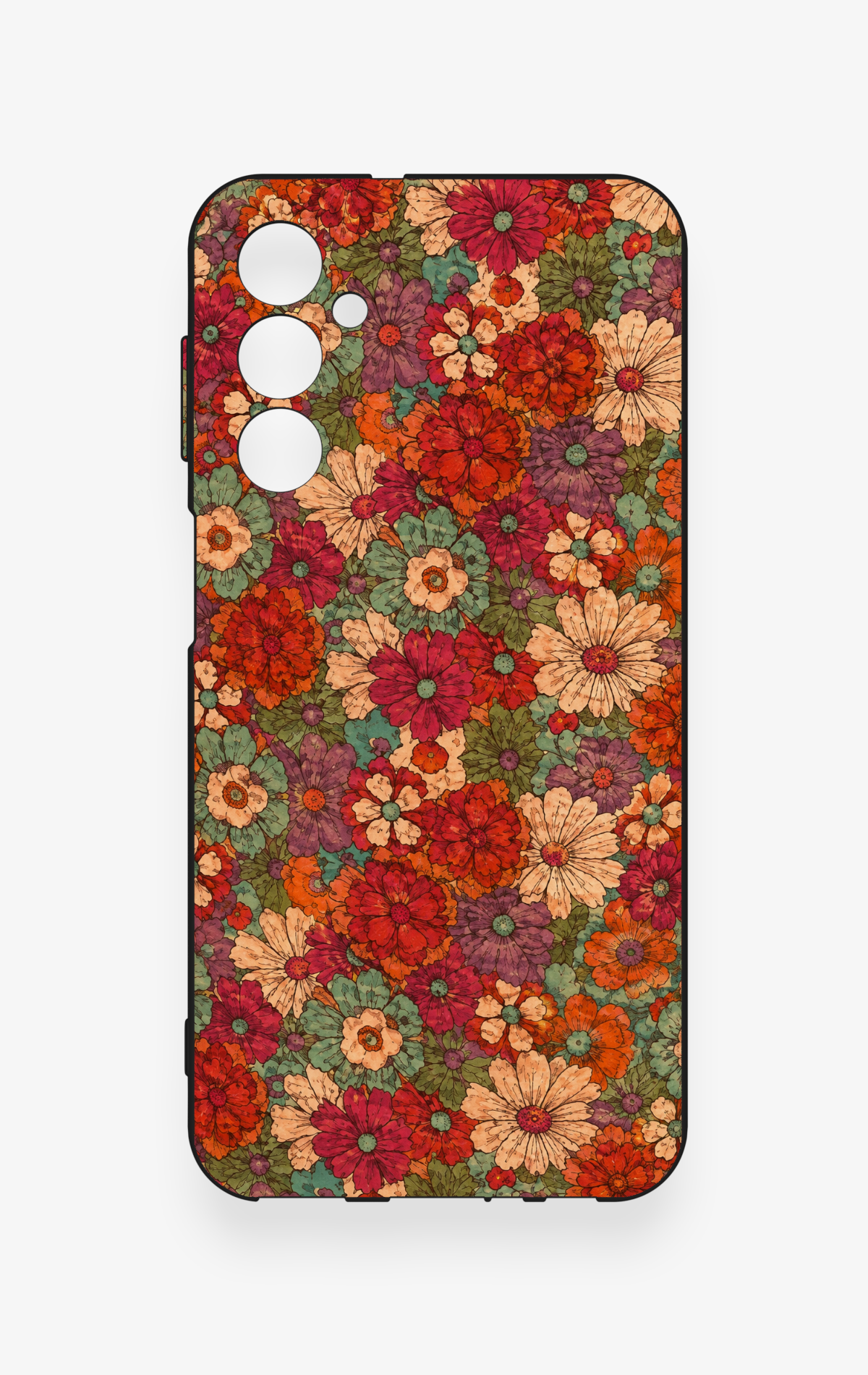 Samsung M34 Uyumlu Pastel Çiçek Bahçesi Desenli Silikon Kılıf