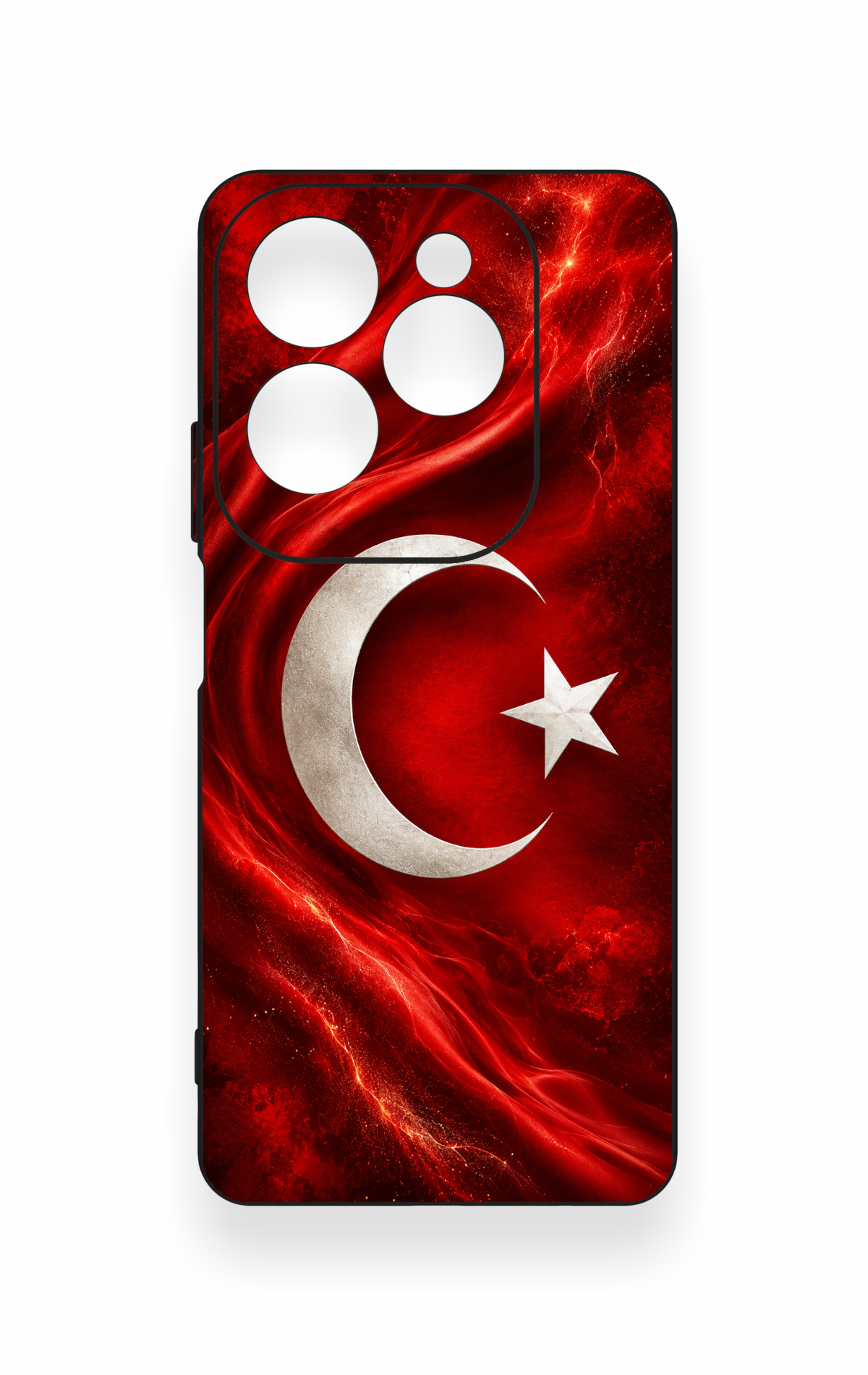 İnfinix Hot 40 Pro Uyumlu Türk Bayrağı Desenli Silikon Kılıf
