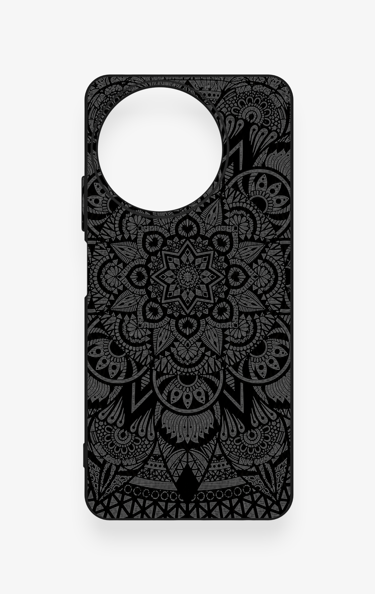 Realme 11 Uyumlu Siyah Beyaz Mandala Desenli Silikon Kılıf