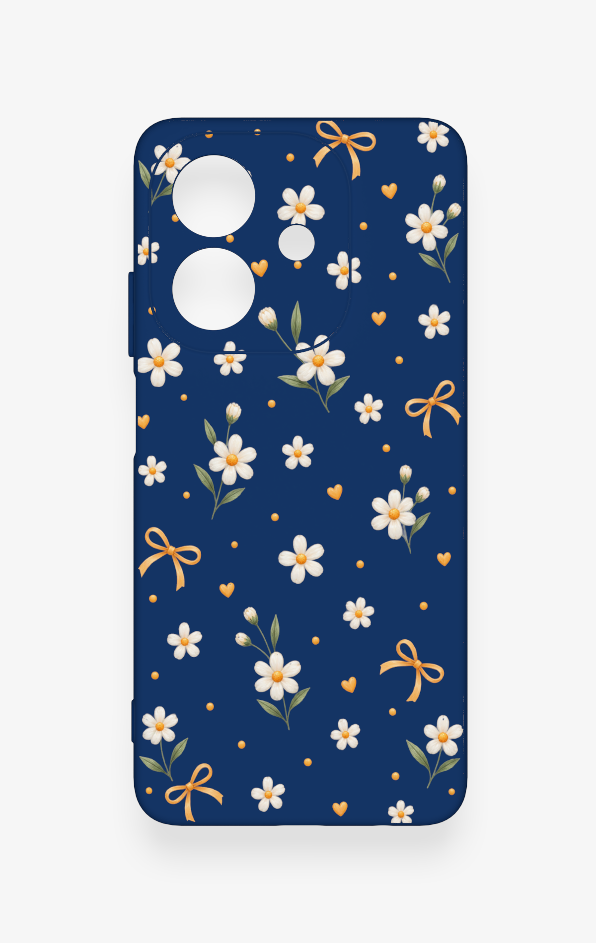 Oppo A3 Uyumlu Papatya Fiyonk Desenli Silikon Kılıf