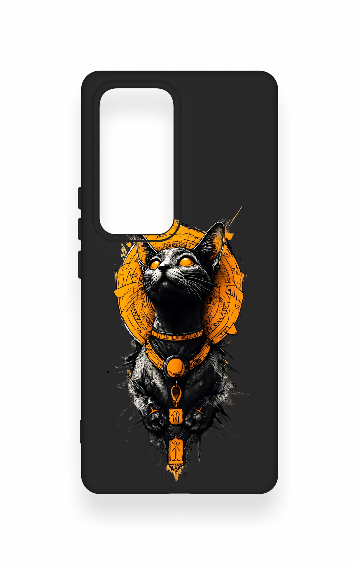 Vivo V30 Uyumlu Mısırlı Kedi Tanrısı Desenli Silikon Kılıf