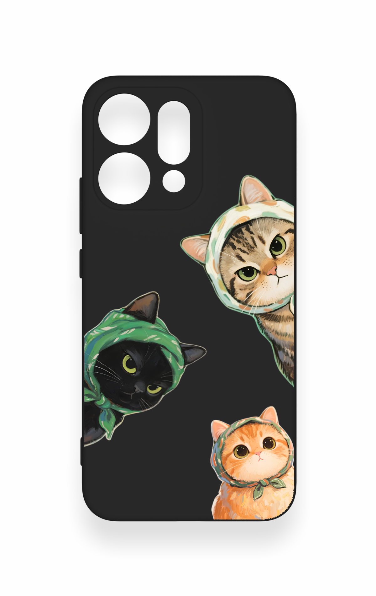Oppo Reno 14 Uyumlu Kedi Ekibi Desenli Silikon Kılıf