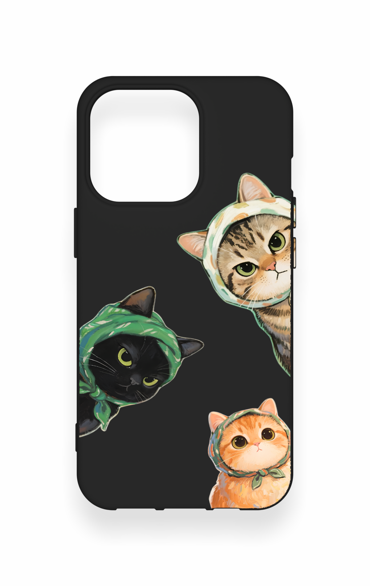 iPhone 13 Pro Uyumlu Kedi Ekibi Desenli Silikon Kılıf