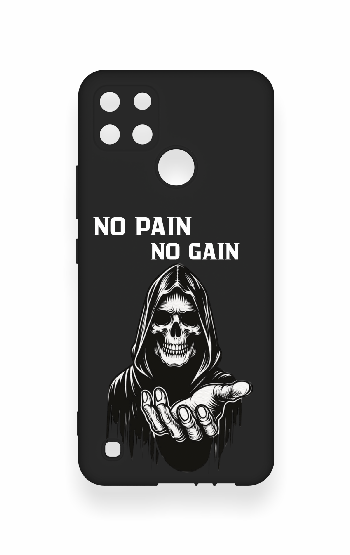Realme C21Y Uyumlu No Pain No Gain Desenli Silikon Kılıf
