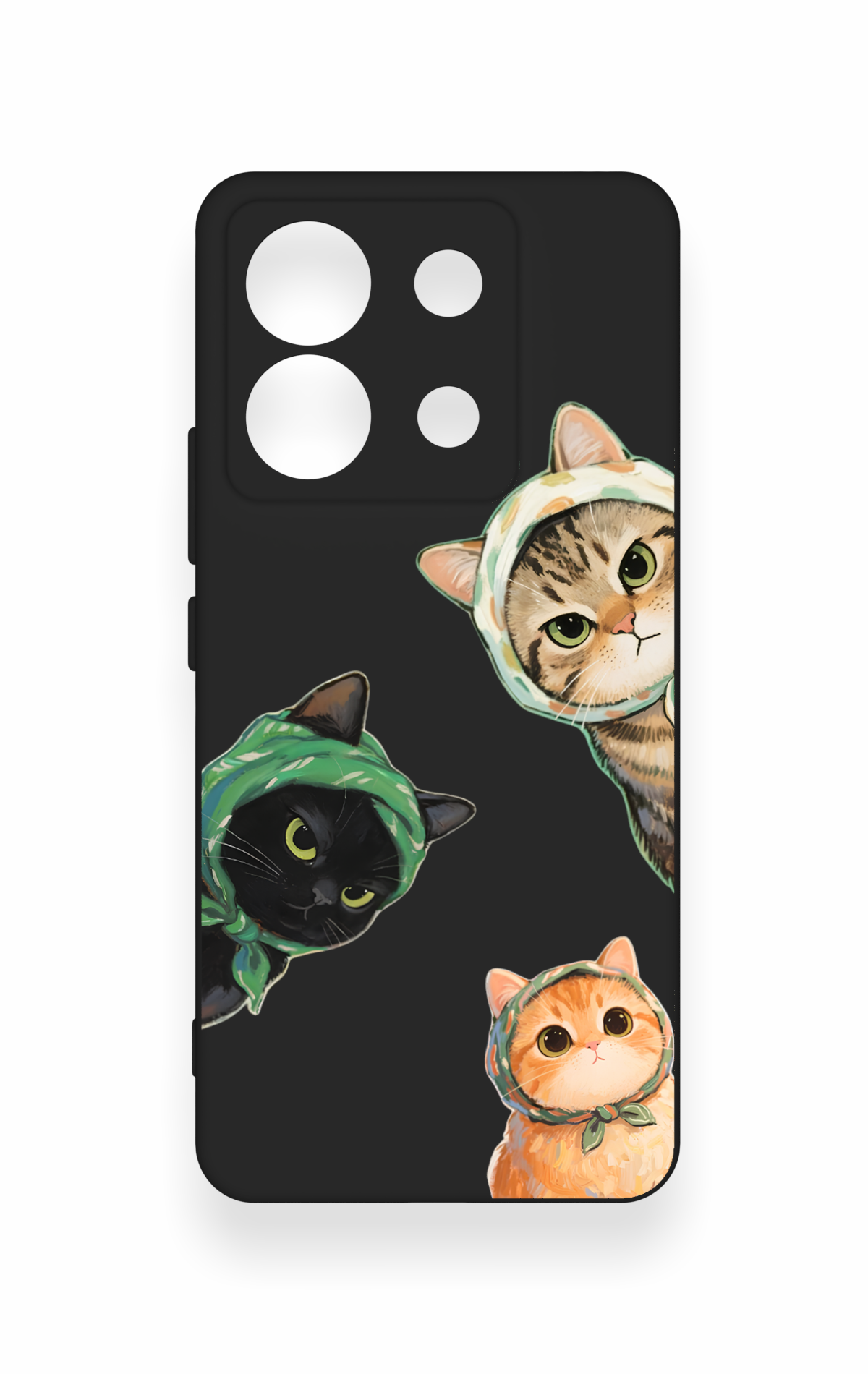 Redmi Note 13 Pro 5G Uyumlu Kedi Ekibi Desenli Silikon Kılıf