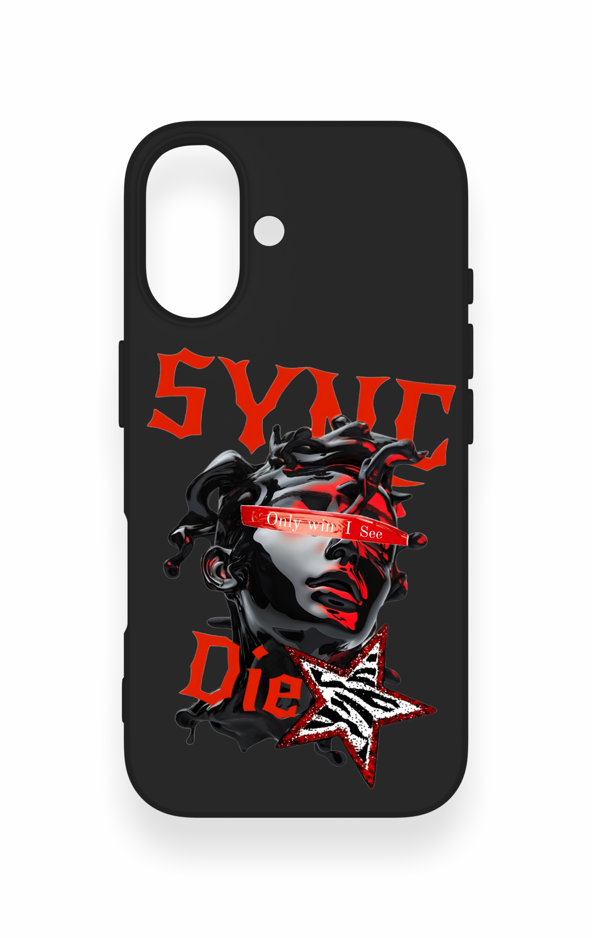 iPhone 16 Uyumlu Sync Die Desenli Silikon Kılıf