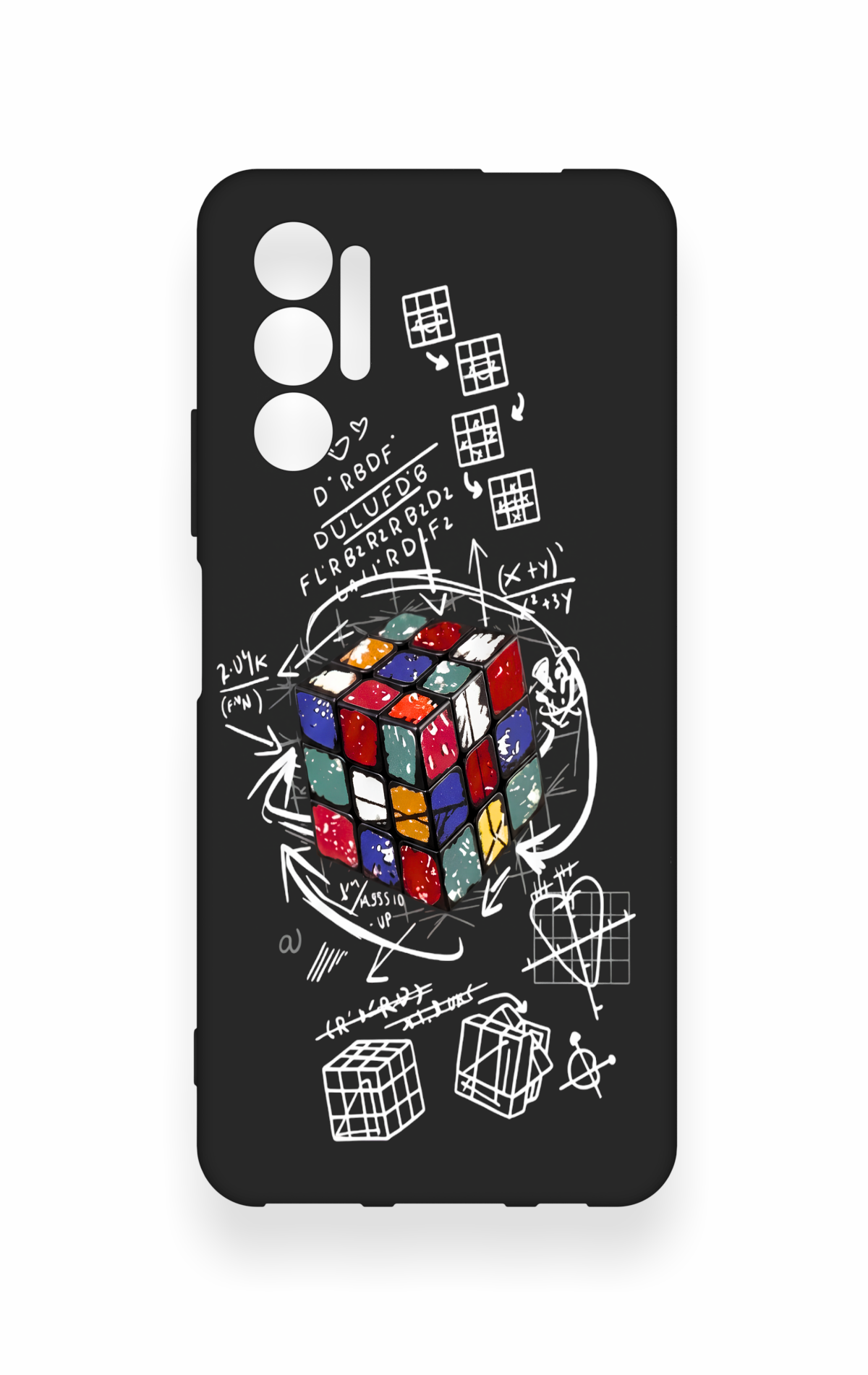 Tecno Pova 3 Uyumlu Rubik Küb Desenli Silikon Kılıf