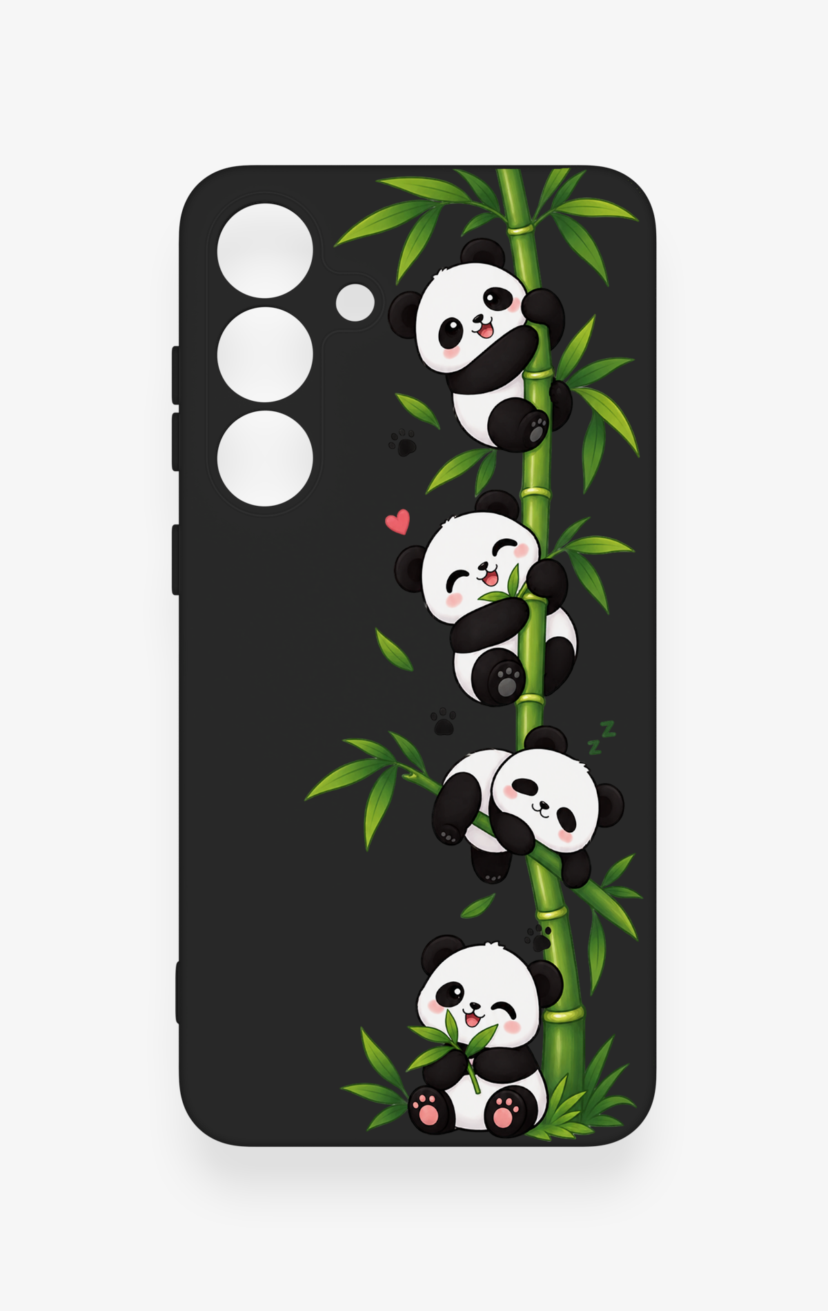 Samsung S25 Plus Uyumlu Sevimli Panda Bambu Desenli Silikon Kılıf