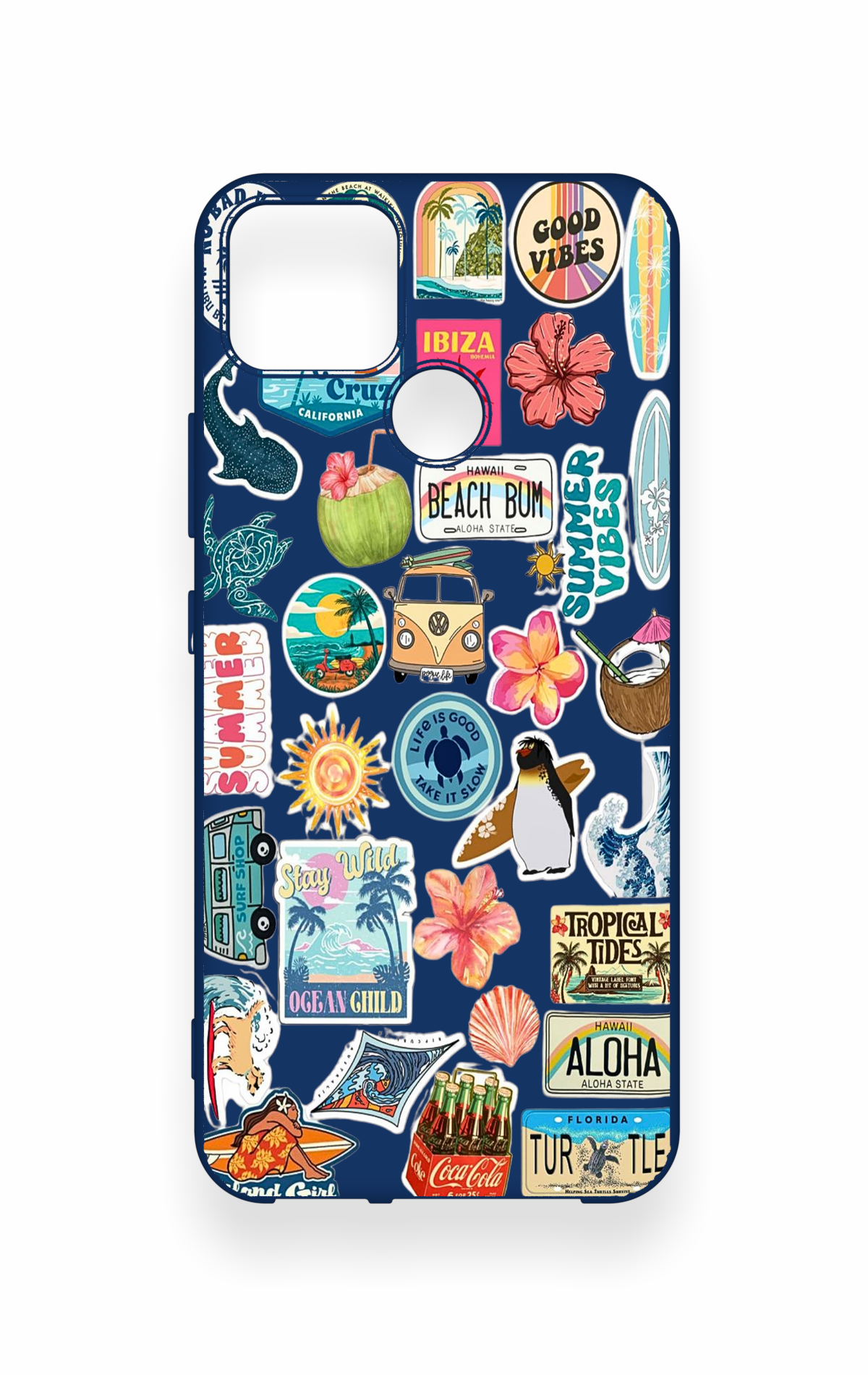 Realme C25 Uyumlu Summer Vibes Desenli Silikon Kılıf