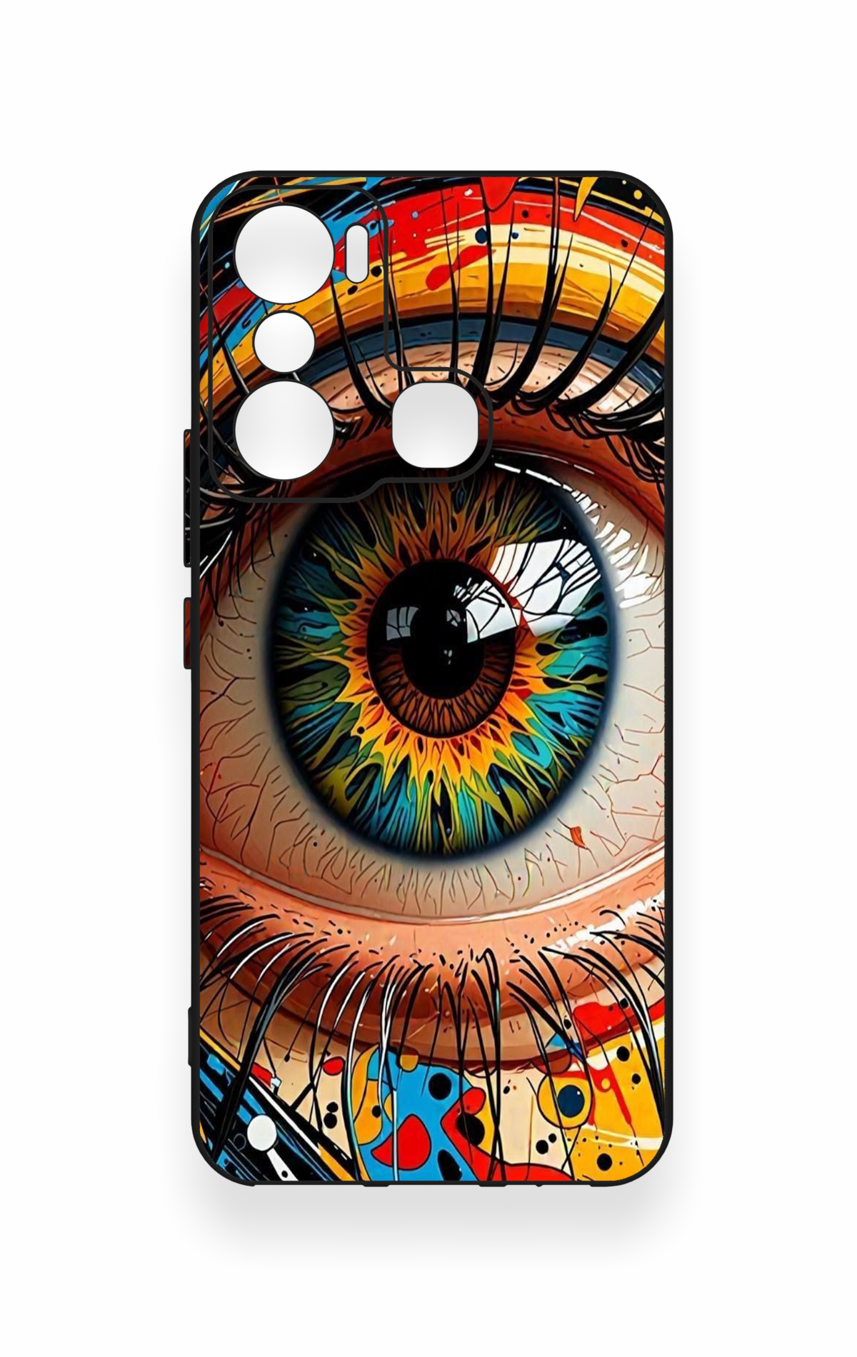 İnfinix Hot 20i Uyumlu Renkli Göz Bebeği Desenli Silikon Kılıf