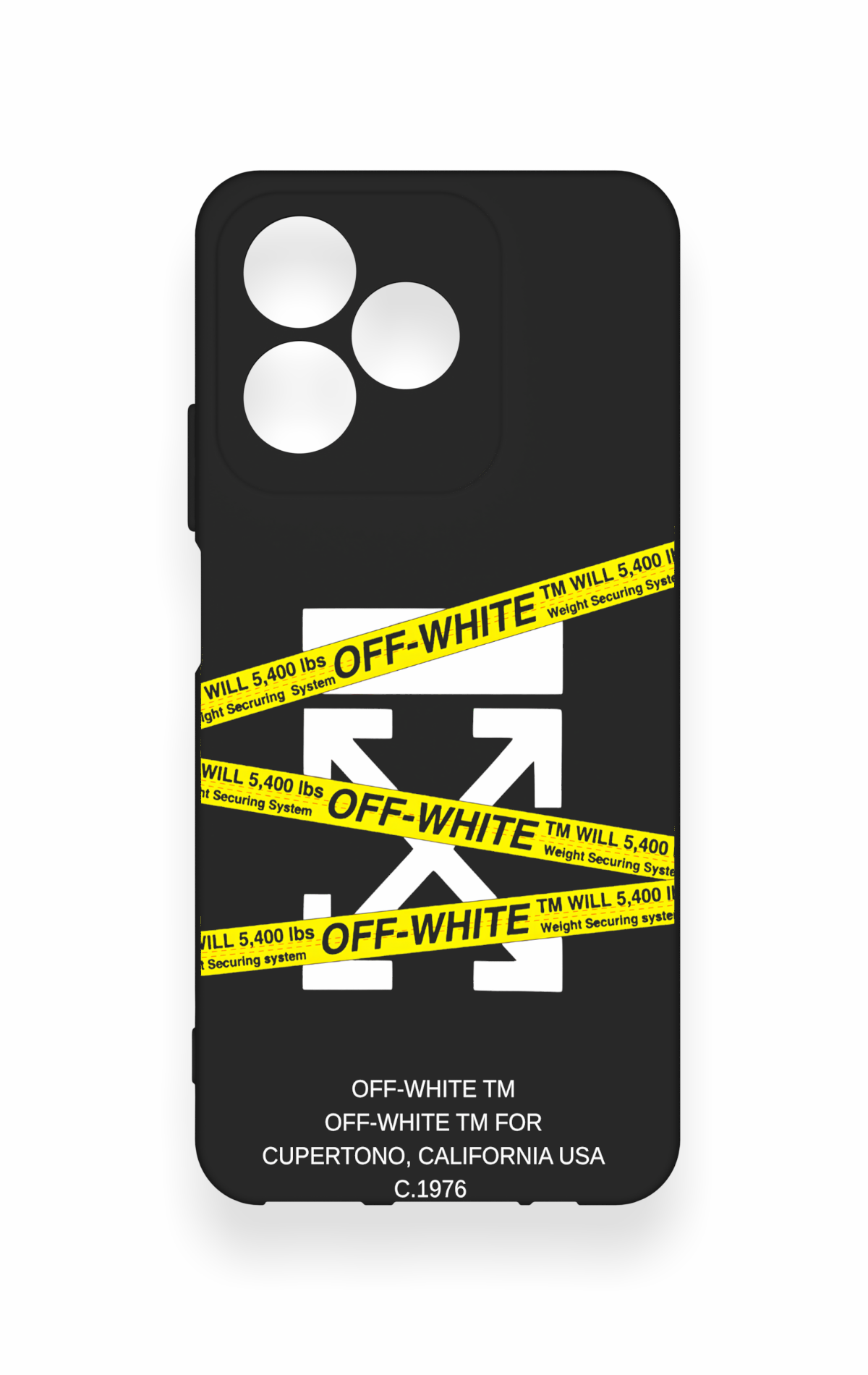 Realme C53 Uyumlu Off White Desenli Silikon Kılıf