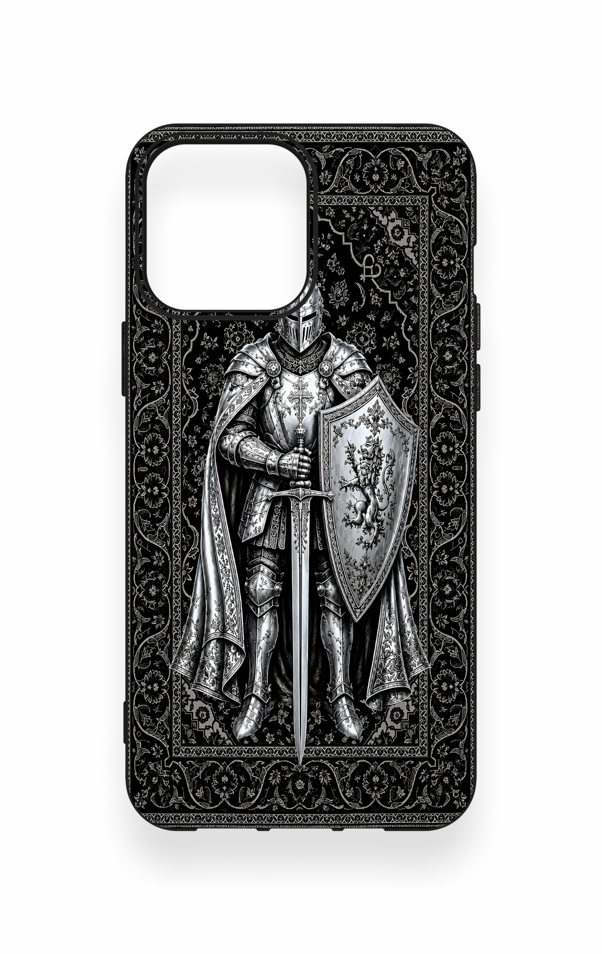 iPhone 13 Pro Max Uyumlu Şövalye Desenli Silikon Kılıf
