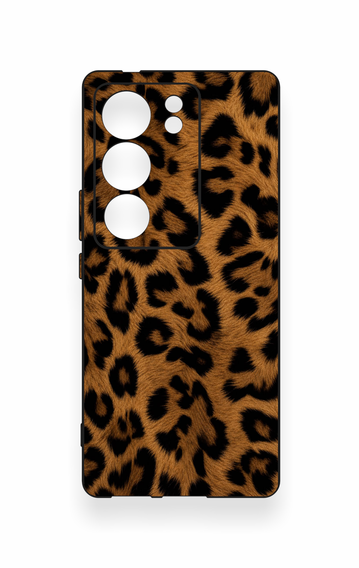 Vivo V29 Uyumlu Koyu Leopar Deri Desenli Silikon Kılıf