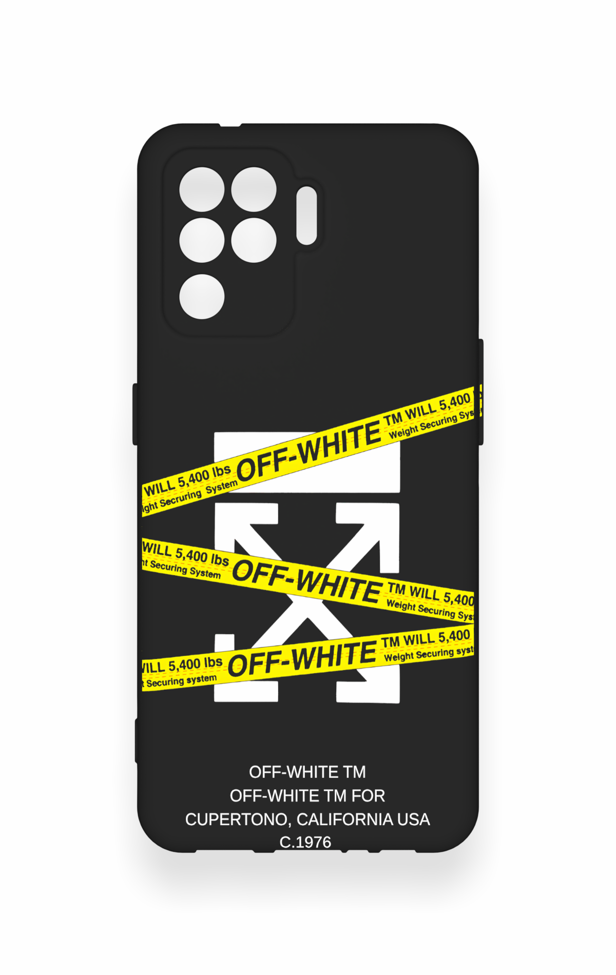 Oppo Reno 5 Lite Uyumlu Off White Desenli Silikon Kılıf