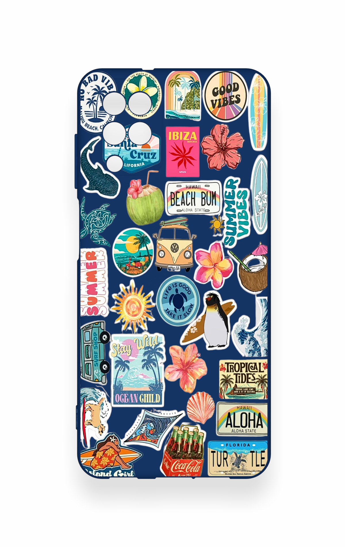Samsung A12 Uyumlu Summer Vibes Desenli Silikon Kılıf