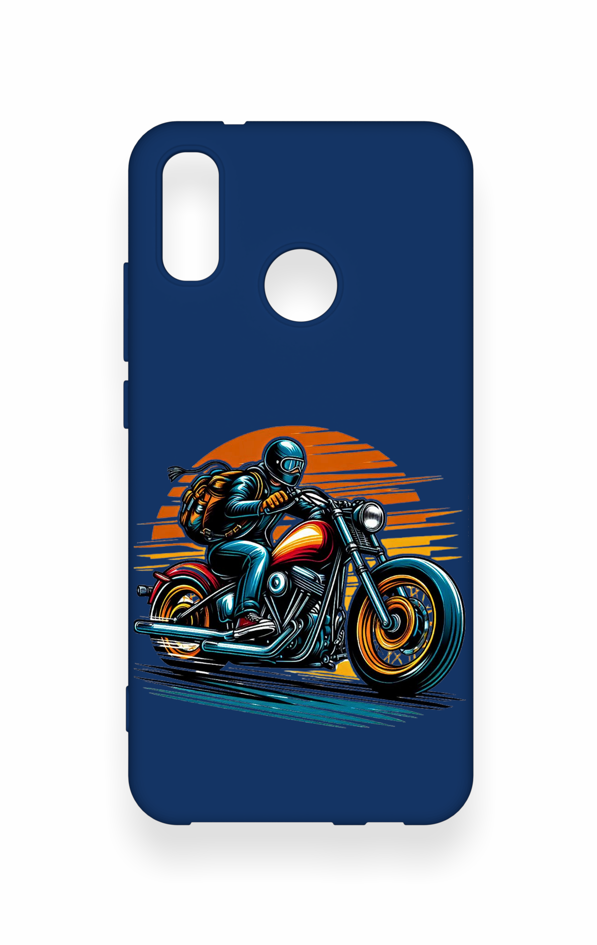 Huawei P20 Lite Uyumlu Moto Rider Desenli Silikon Kılıf