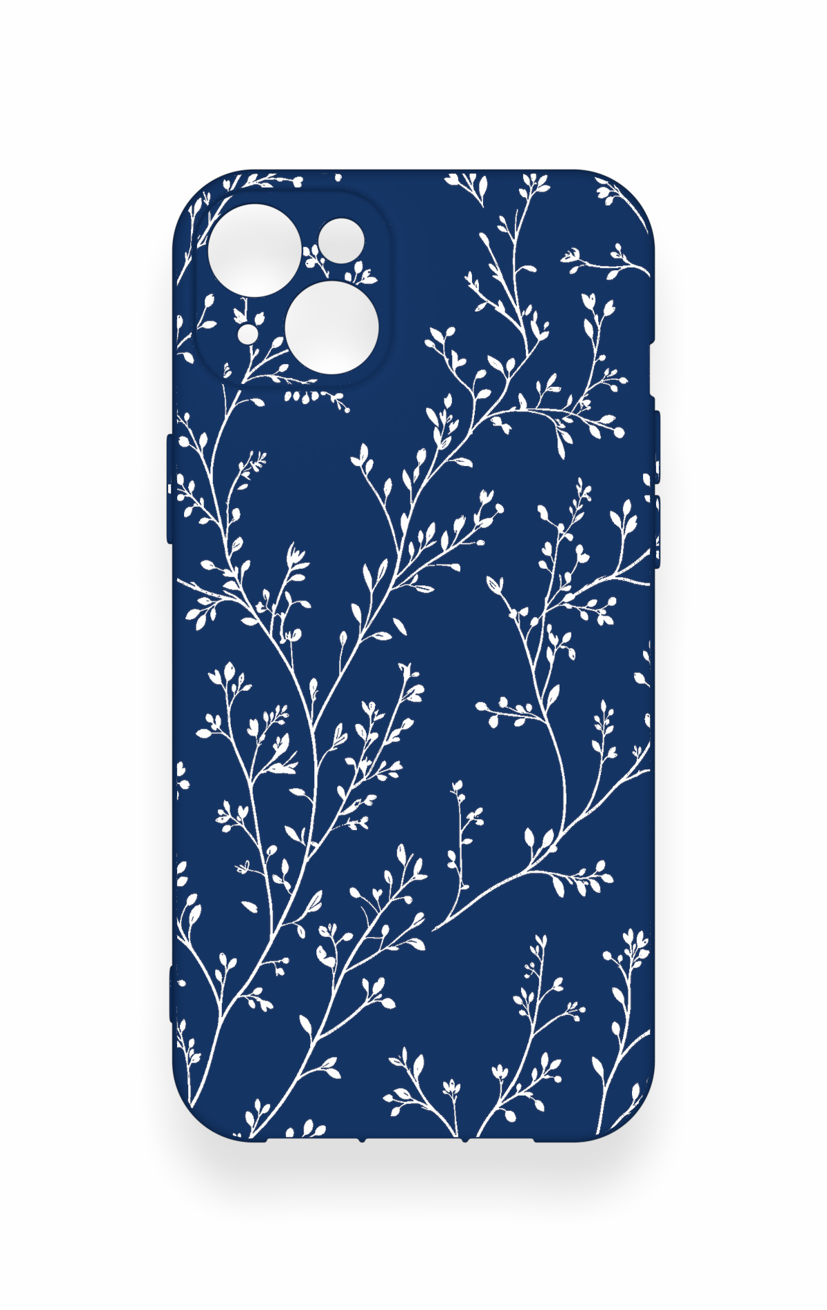 iPhone 14 Plus/15 Plus Uyumlu İnce Yaprak Dalı Desenli Silikon Kılıf