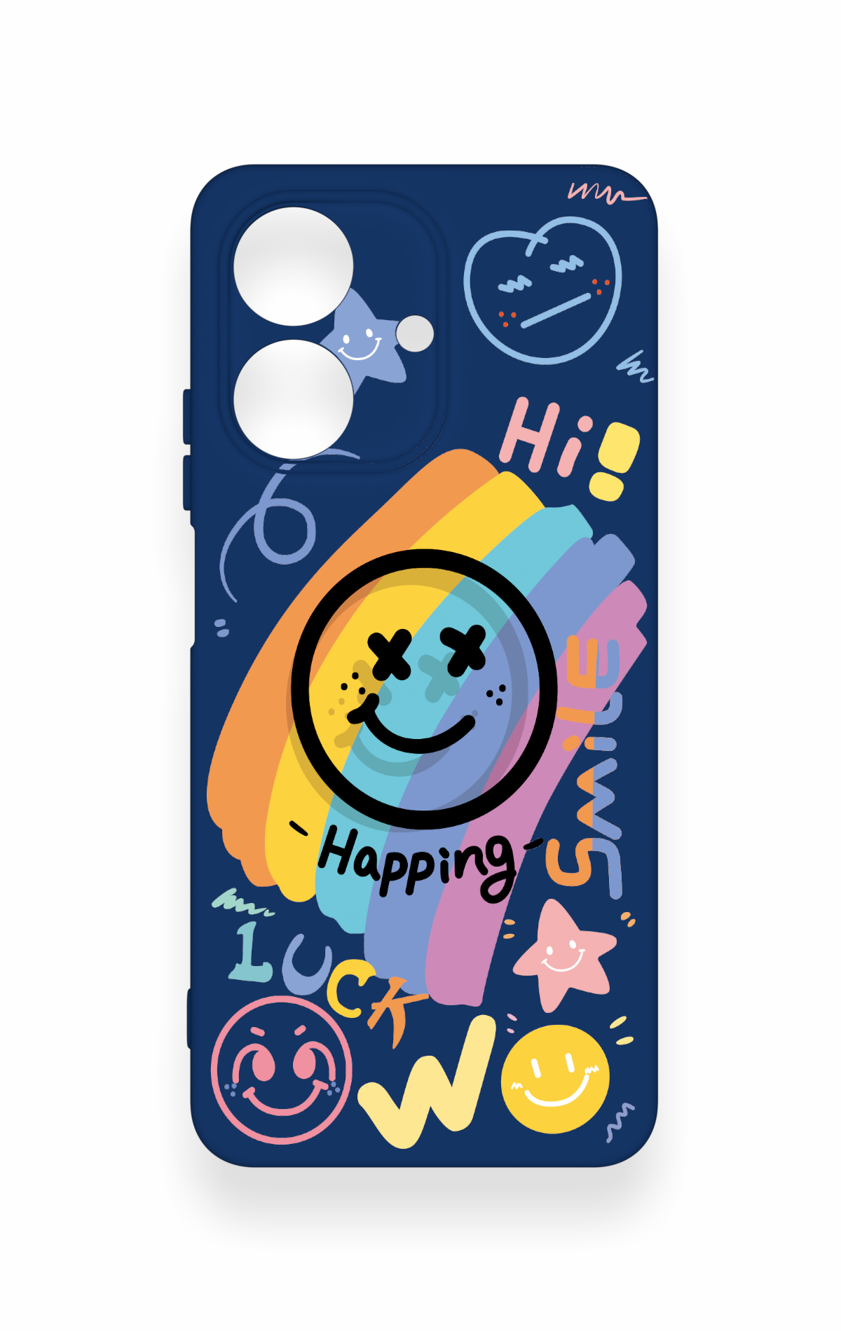 Realme Note 60 Uyumlu Happing Smile Desenli Silikon Kılıf