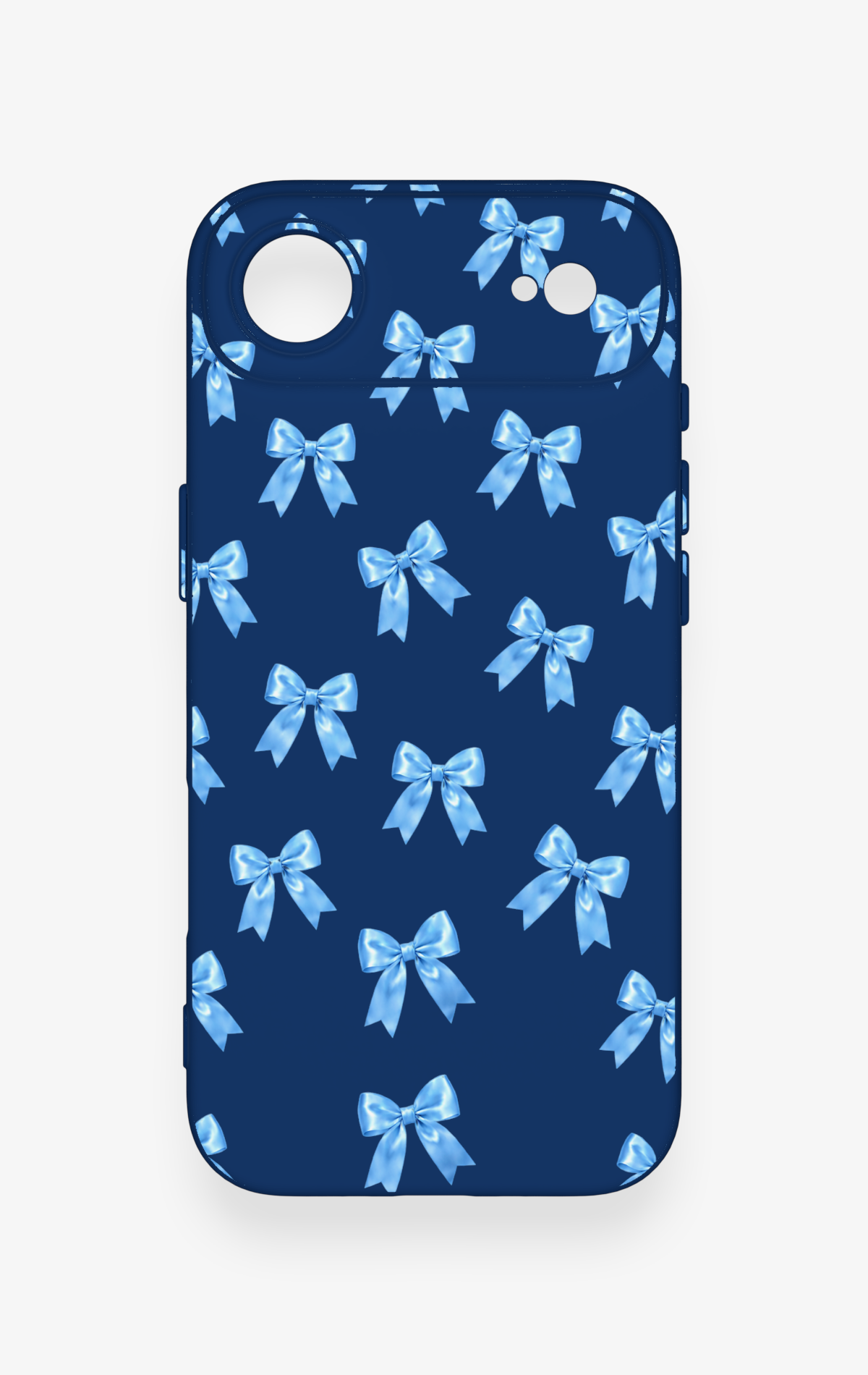 iPhone 17 Air Uyumlu Mavi Fiyonk Kurdele Desenli Silikon Kılıf