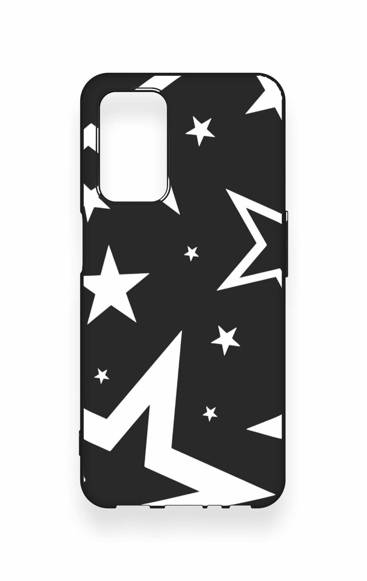 Oppo A55 Uyumlu Siyah Mega Star Desenli Silikon Kılıf
