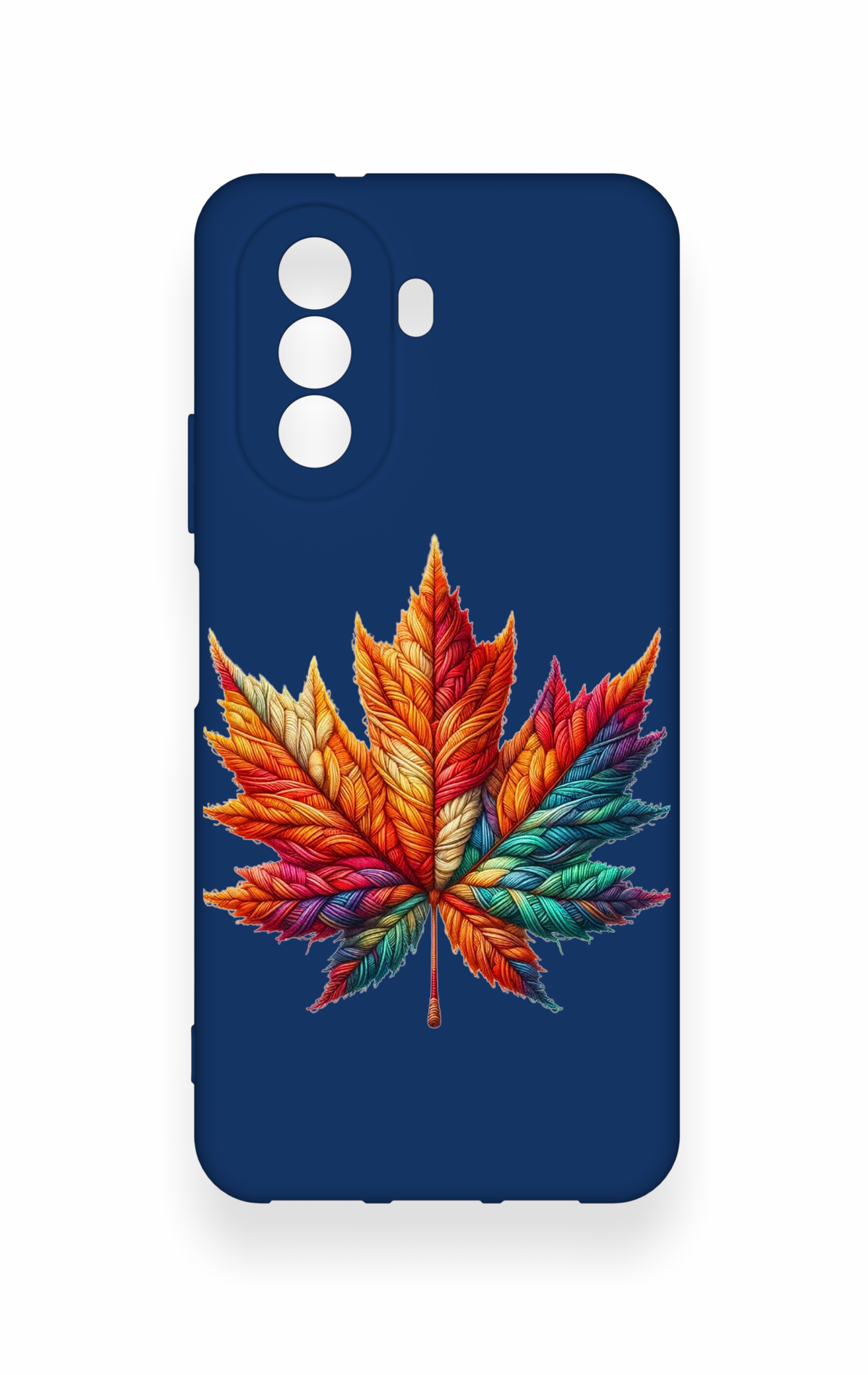 Huawei Nova Y70 Uyumlu Renkli Yaprak Desenli Silikon Kılıf