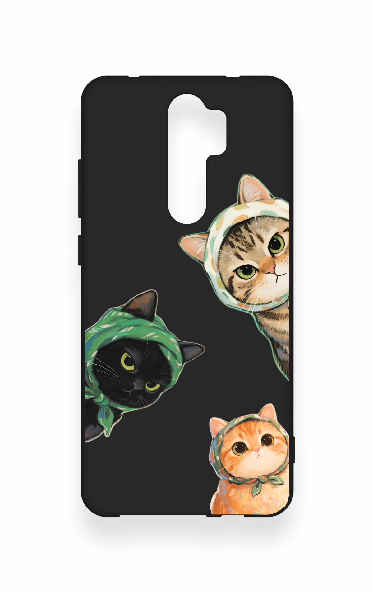 Redmi Note 8 Pro Uyumlu Kedi Ekibi Desenli Silikon Kılıf